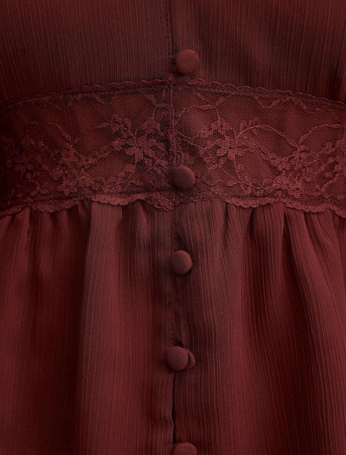 Matilda Lace Detail Blouse Vintage Burgundy