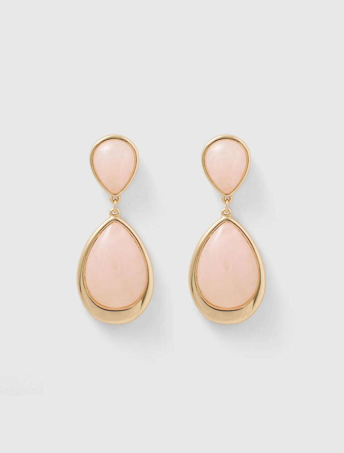 Pip Stone Drop Earring Peach Gold_mannequin