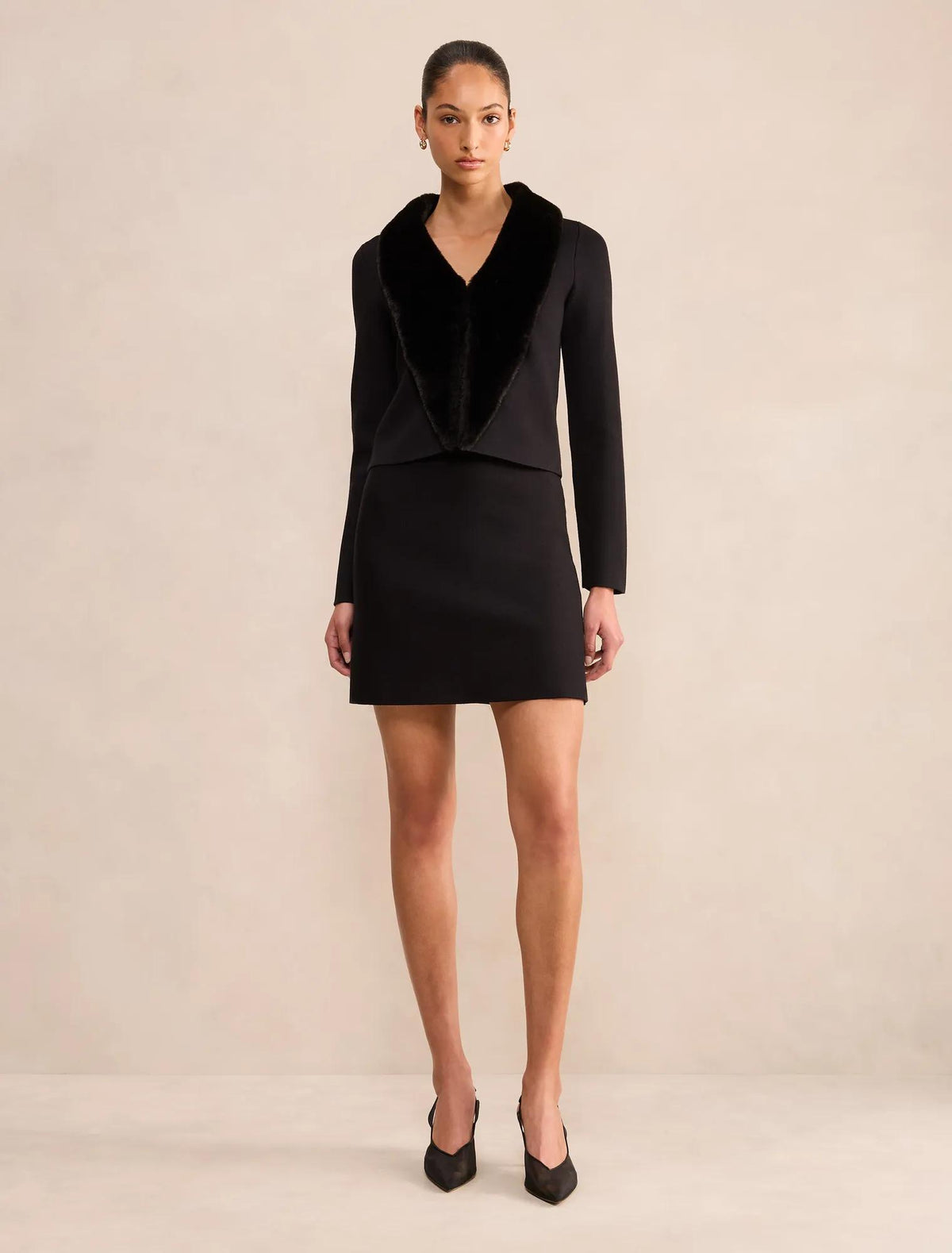 Candice Knit Mini Skirt Black Co-Ord