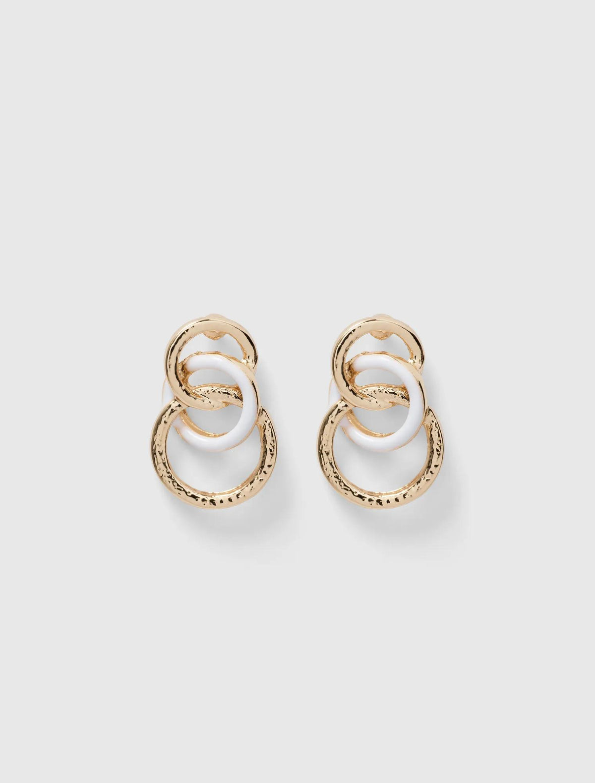 Lola Loop Earrings Gold/White_mannequin
