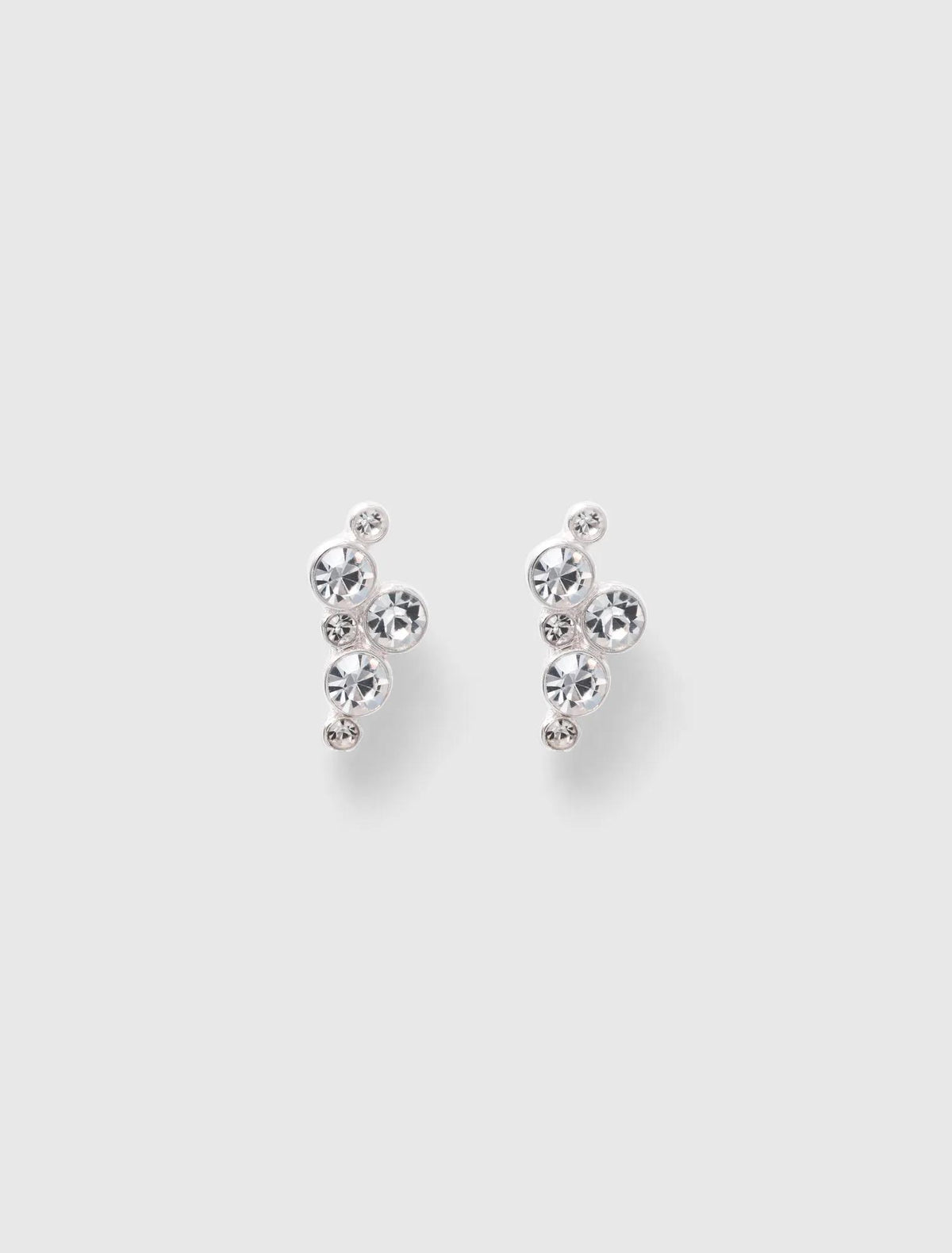 Clarence Cluster Small Stud Silver/ Crystal_mannequin