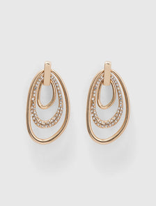Olwyn Loop Earring Crystal/Gold_mannequin