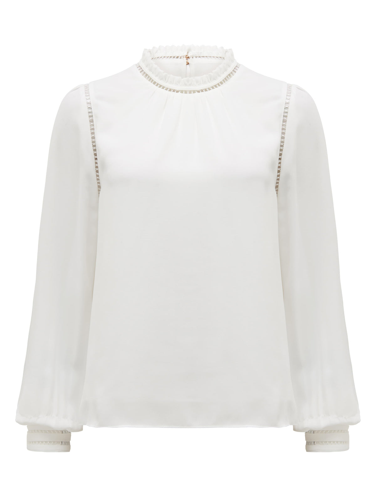 Talia trim splice formal blouse Porcelain_mannequin