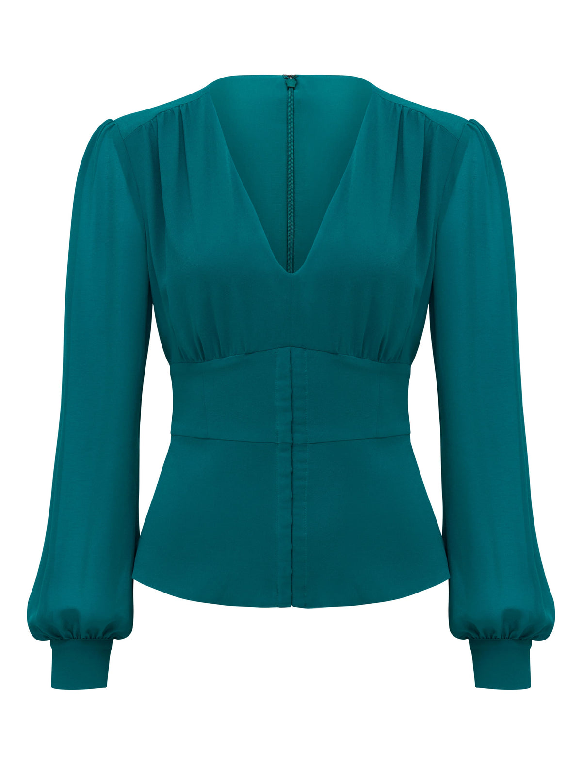Yasmin fitted blouse Teal_mannequin