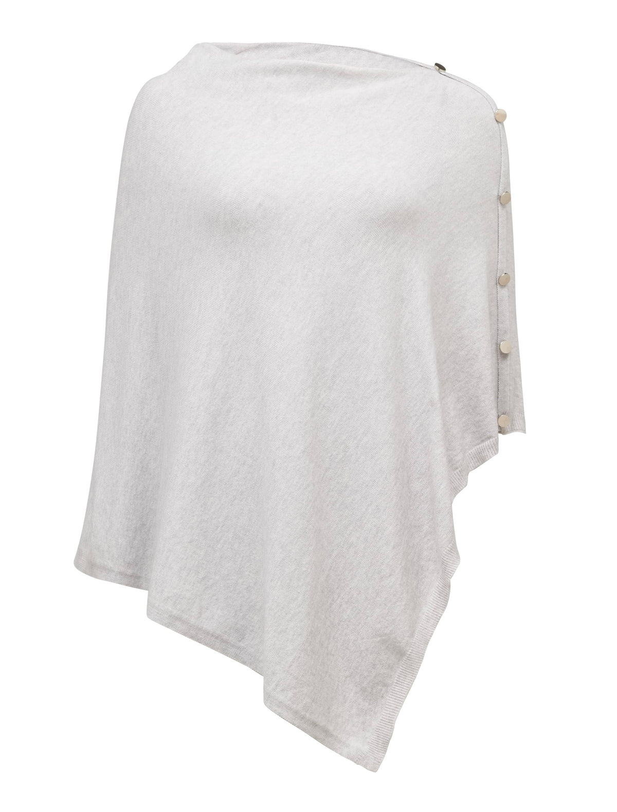 Chloe Button Poncho Light Grey_mannequin