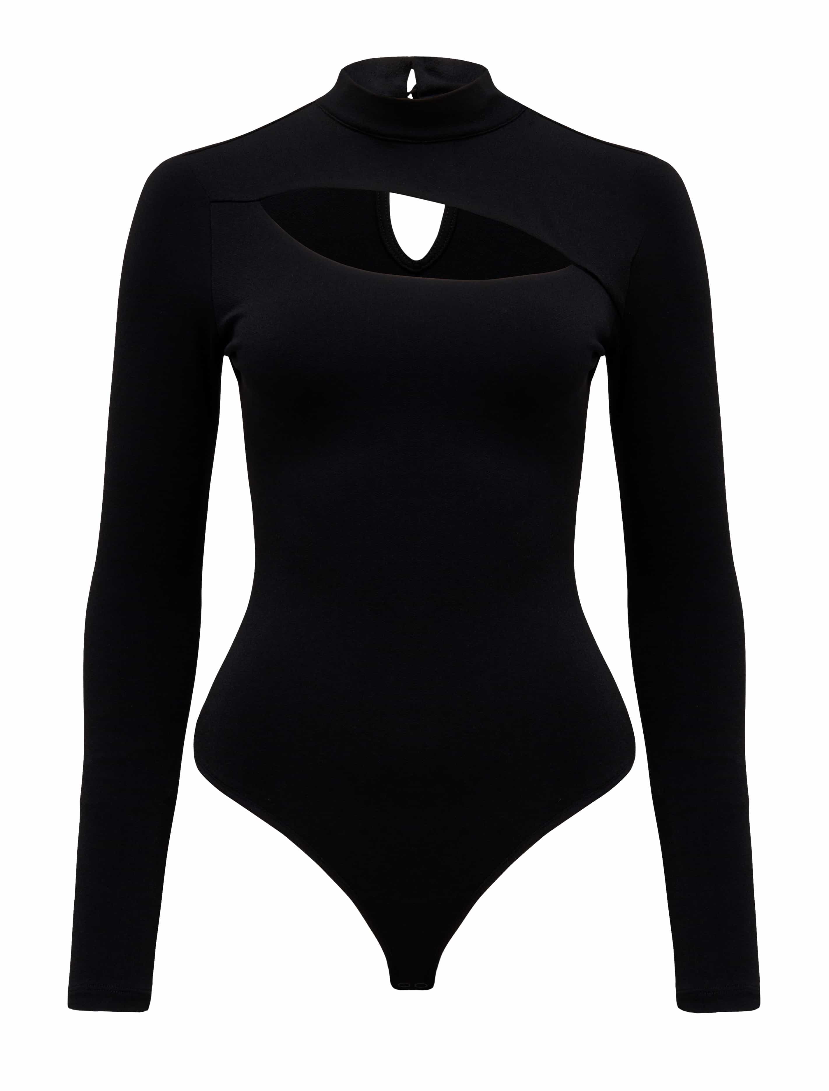 Zendaya Cut Out High Neck Body Black_mannequin