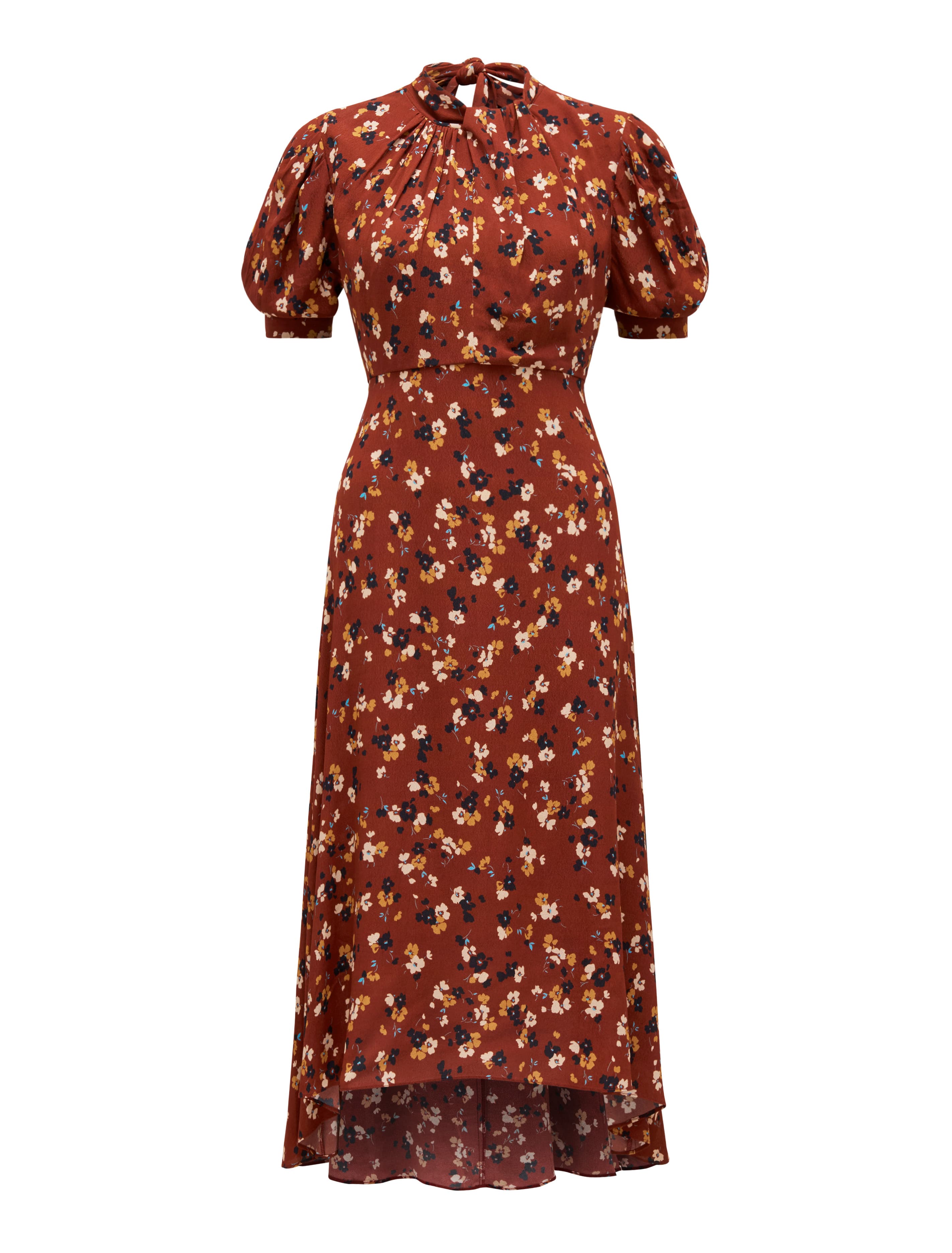 Tessa Puff Sleeve Midi Dress VINTAGE DITSY_mannequin