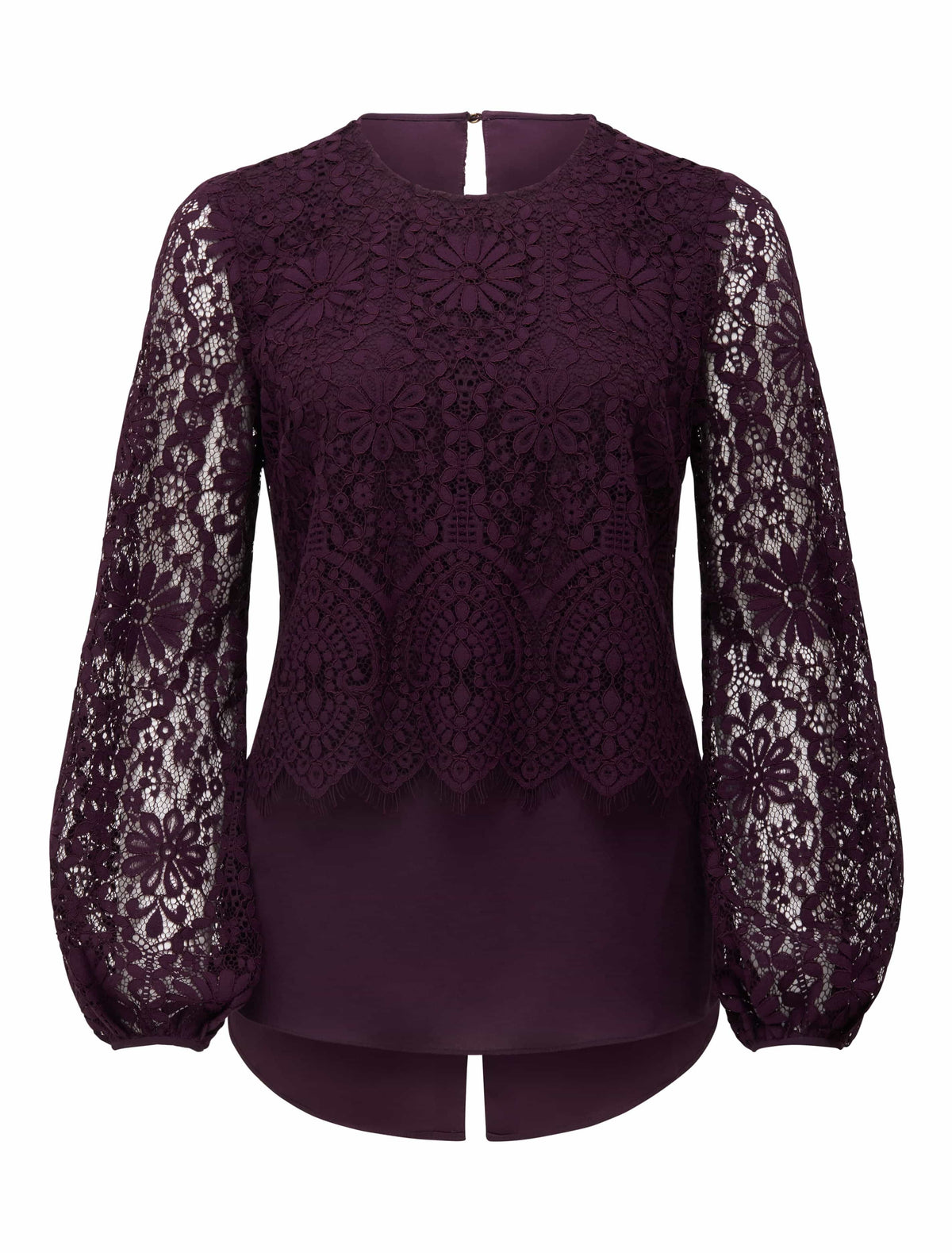 Dalia Lace Spliced Blouse AFTER DARK_mannequin