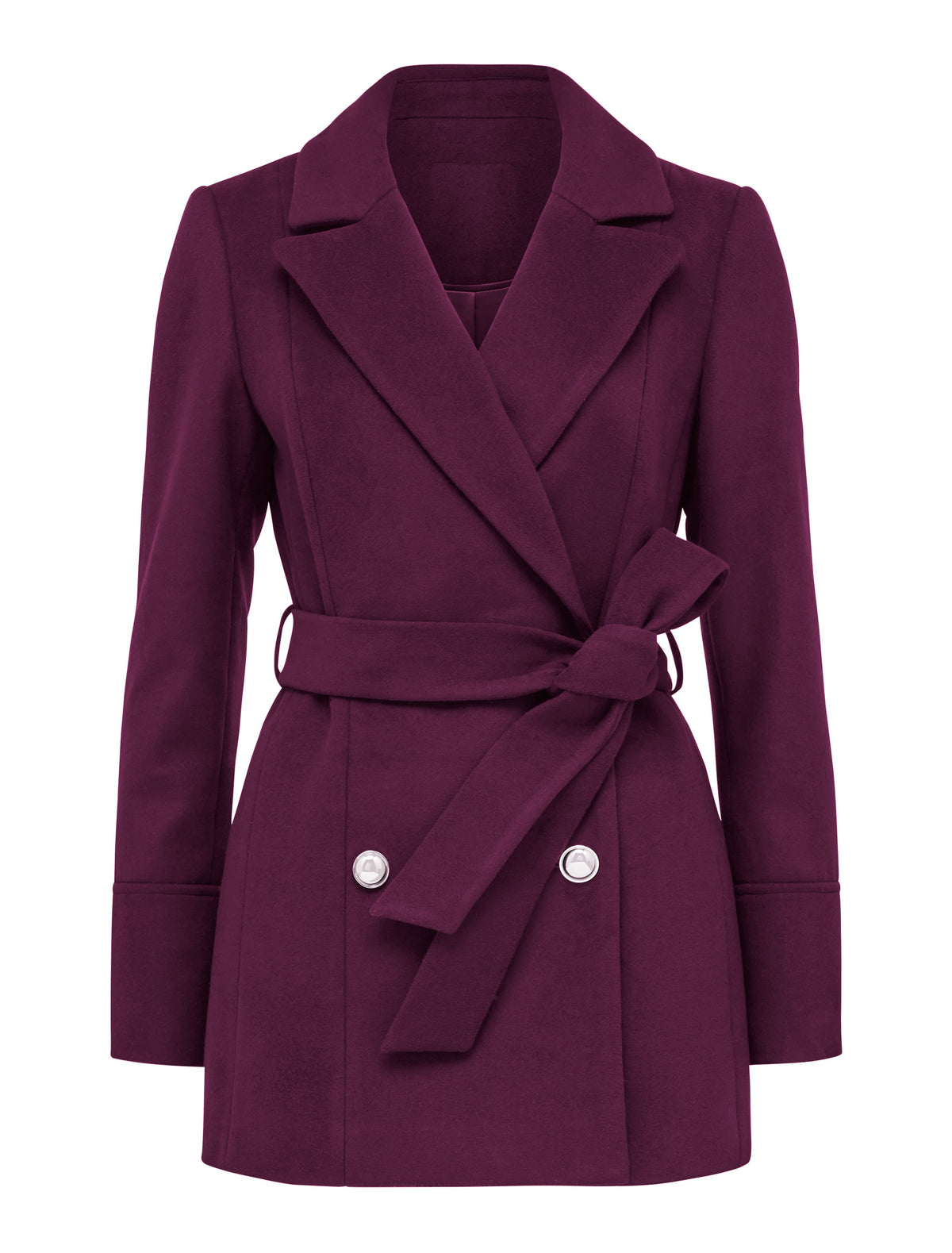 Nina Wrap coat Grape Punch_mannequin