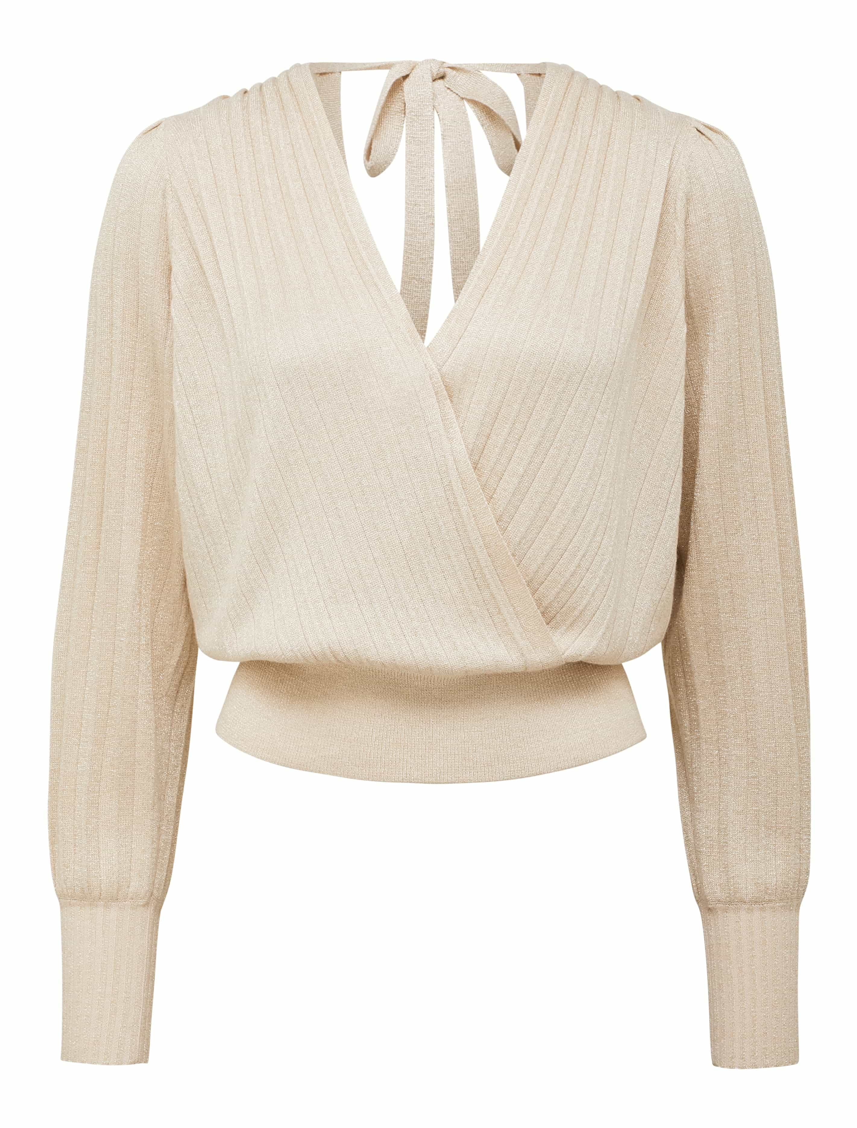 Cindy Pleat Knit Top Champagne_mannequin