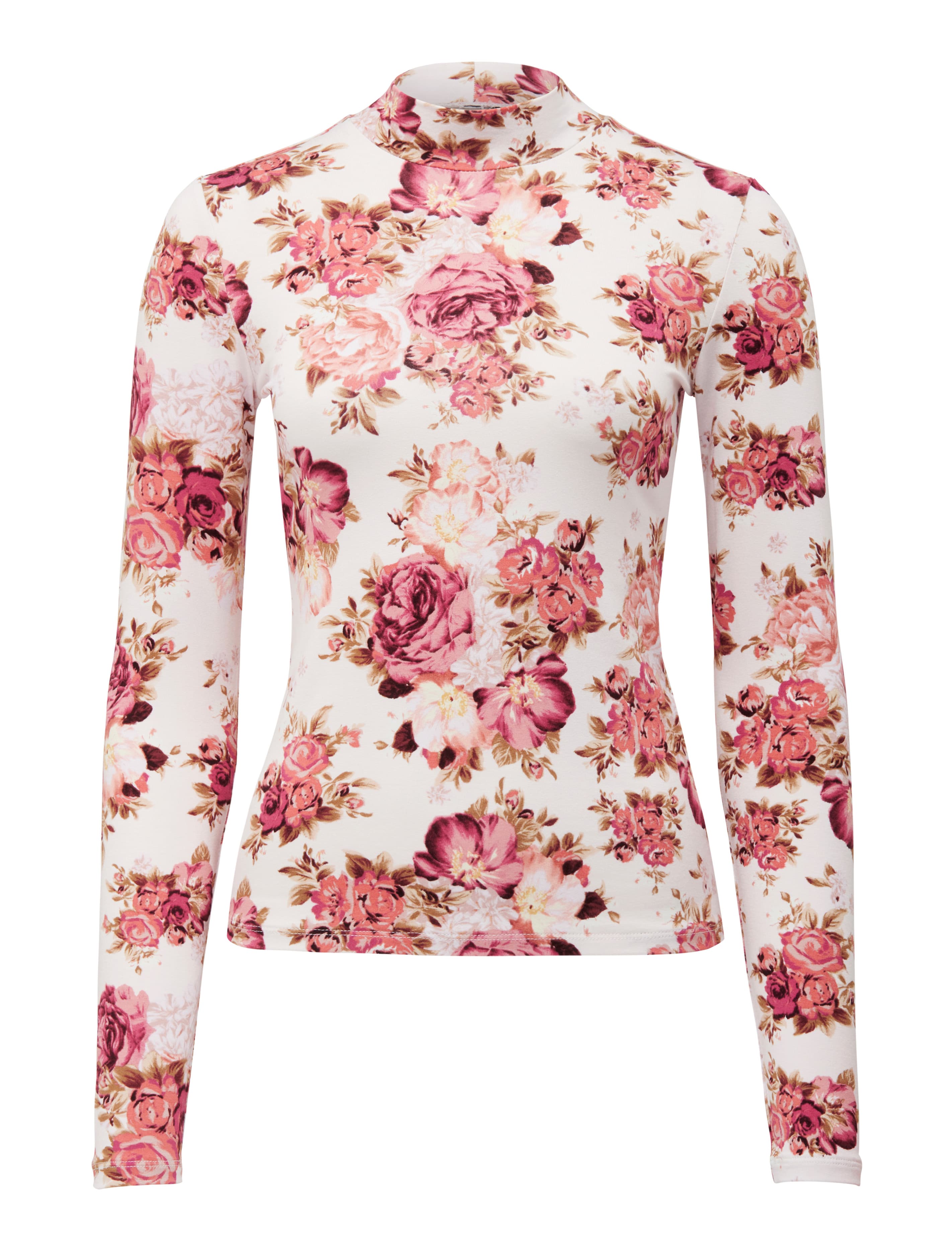 Jeremine Printed Skivvy Rosewood Floral_mannequin