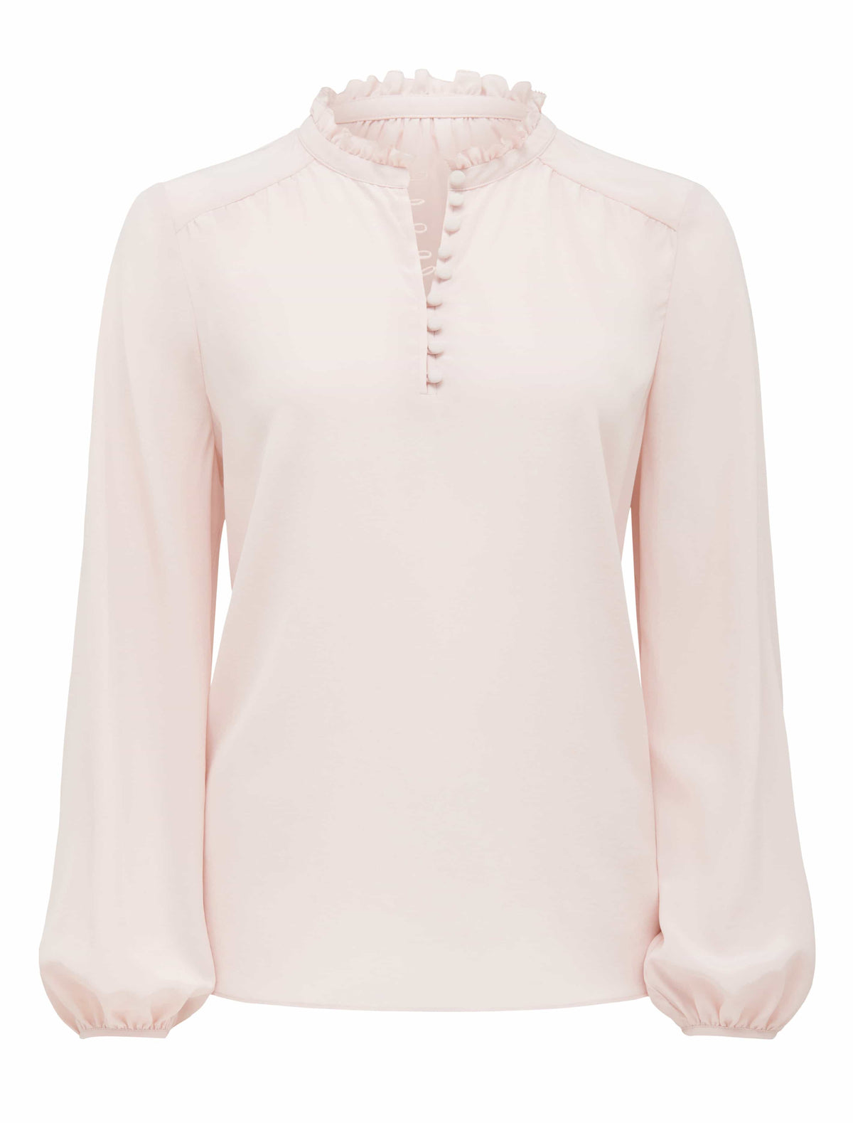 Jayde silk open placket blouse Blush_mannequin