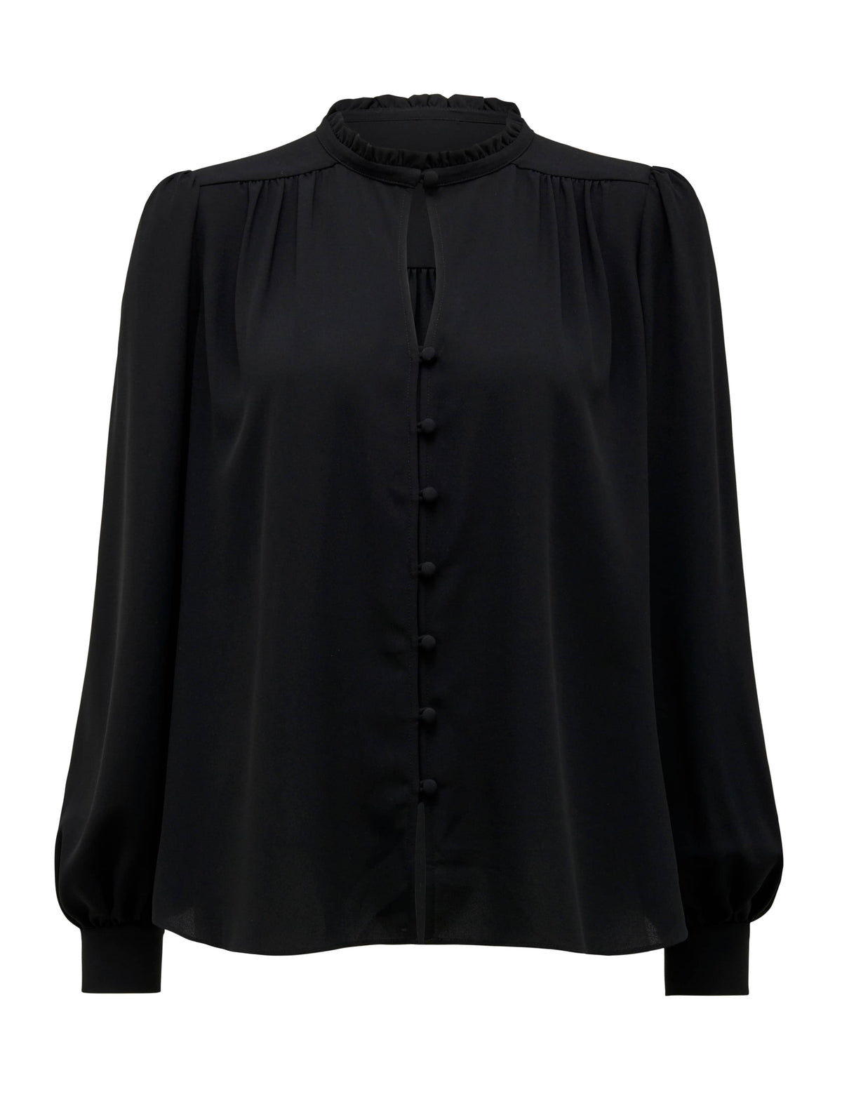 Zara button through blouse Black_mannequin