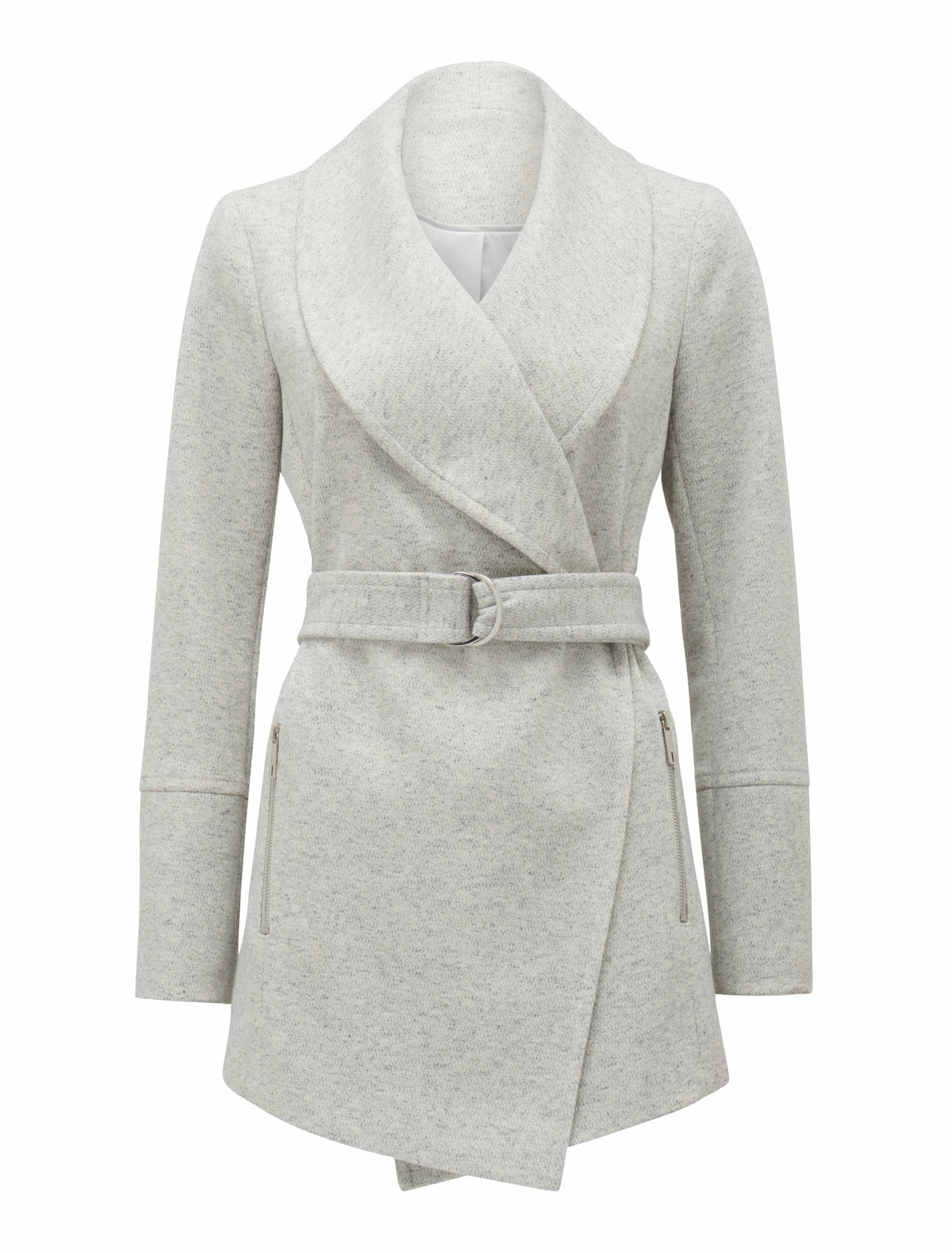 Mila wrap coat Grey Marle_mannequin