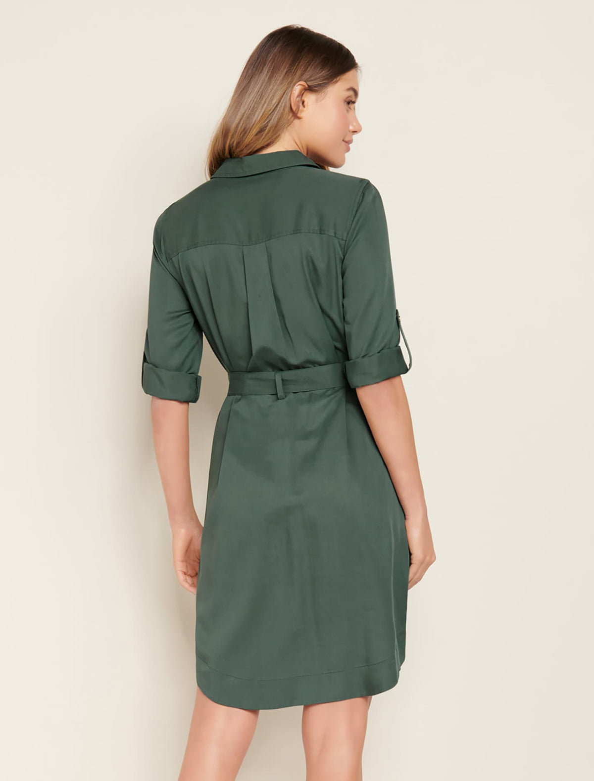 Portia Belted Shirt Dress Olive Grove_mannequin