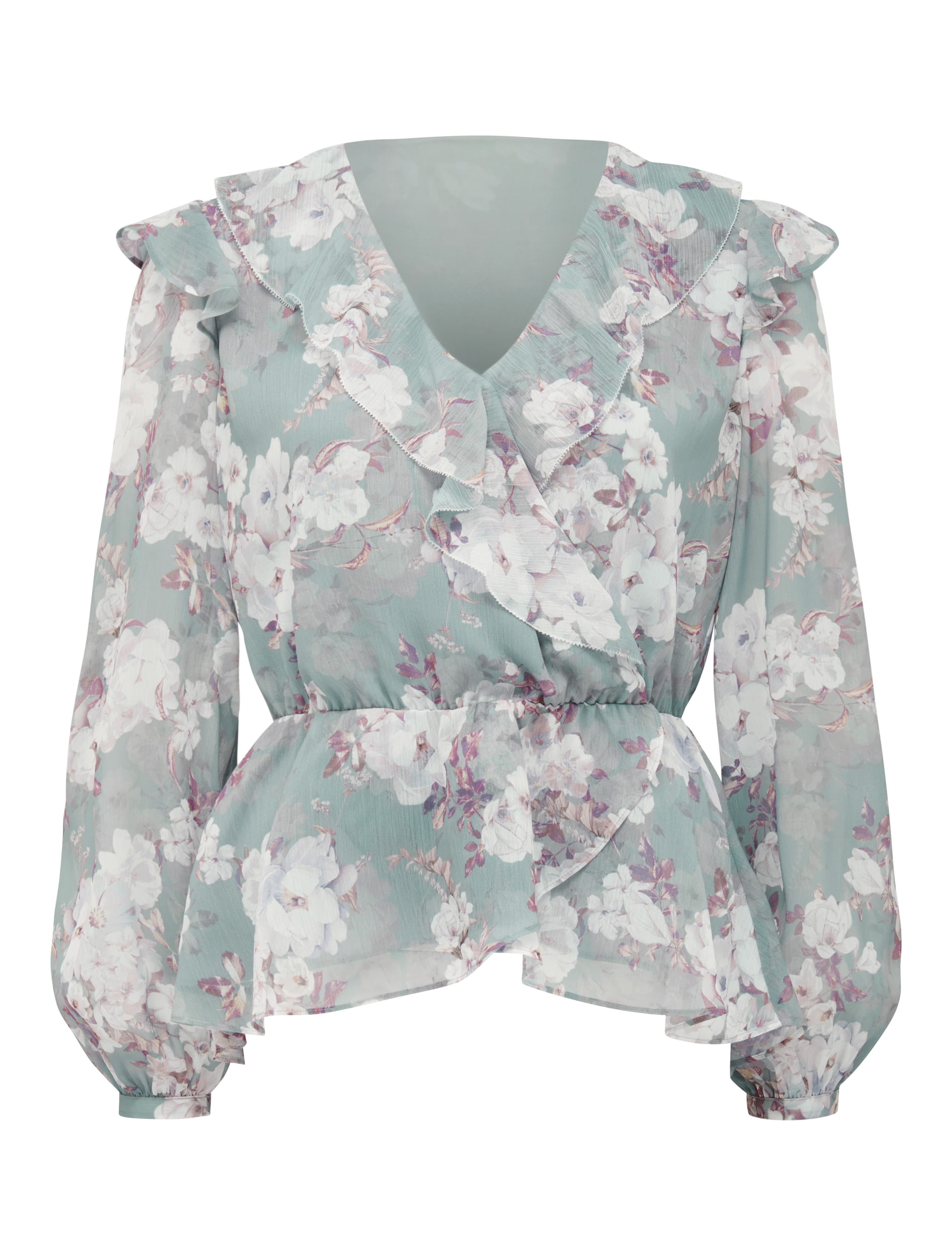 Sorrento Romantica Blouse Sheer Ivory Floral_mannequin