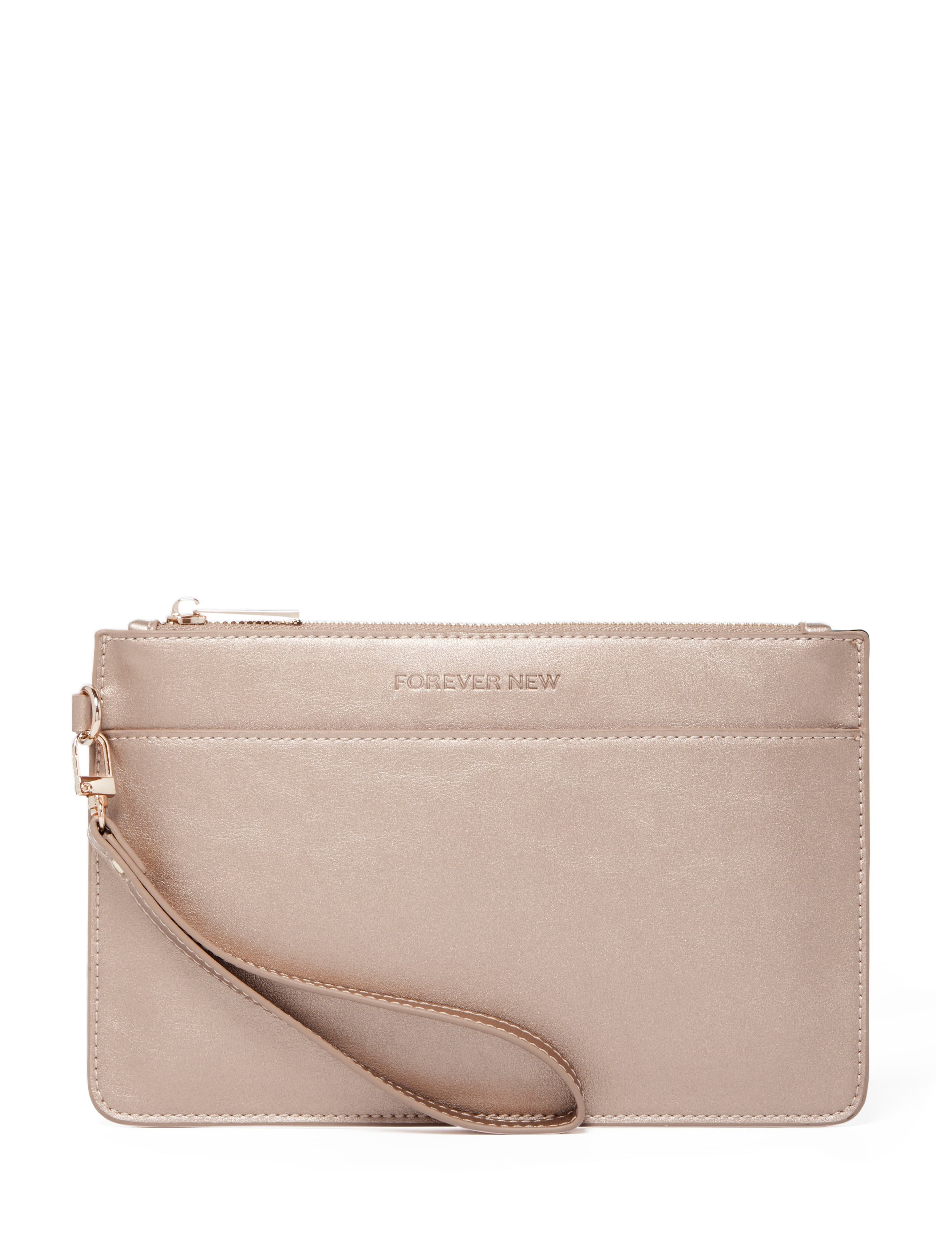 Melanie Zip Top Pouch Rose Gold_mannequin
