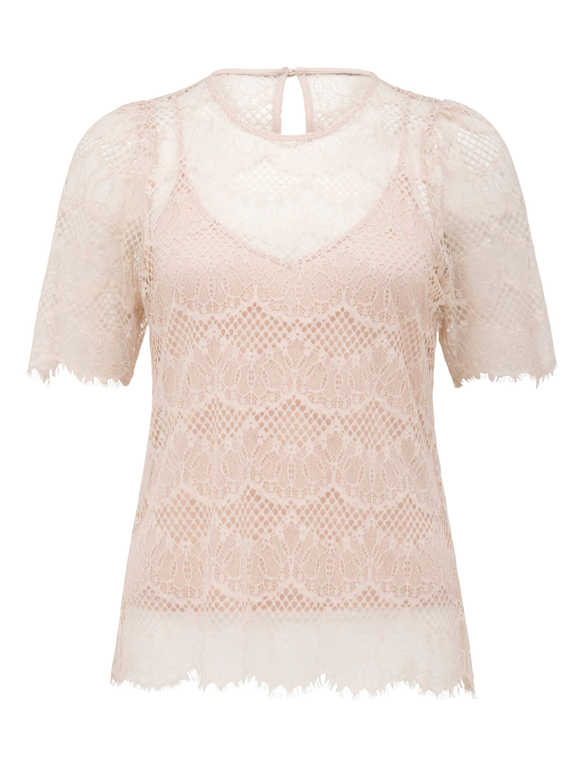 Alicia Puff Sleeve Lace Top Blush_mannequin