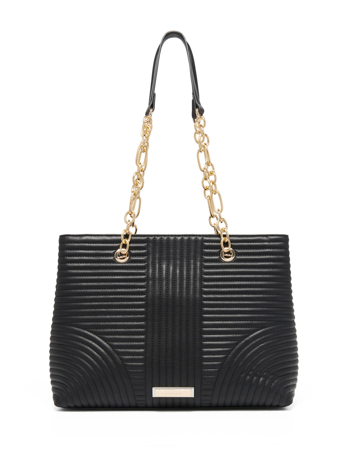 Clarissa Quilted Chain Tote Black_mannequin