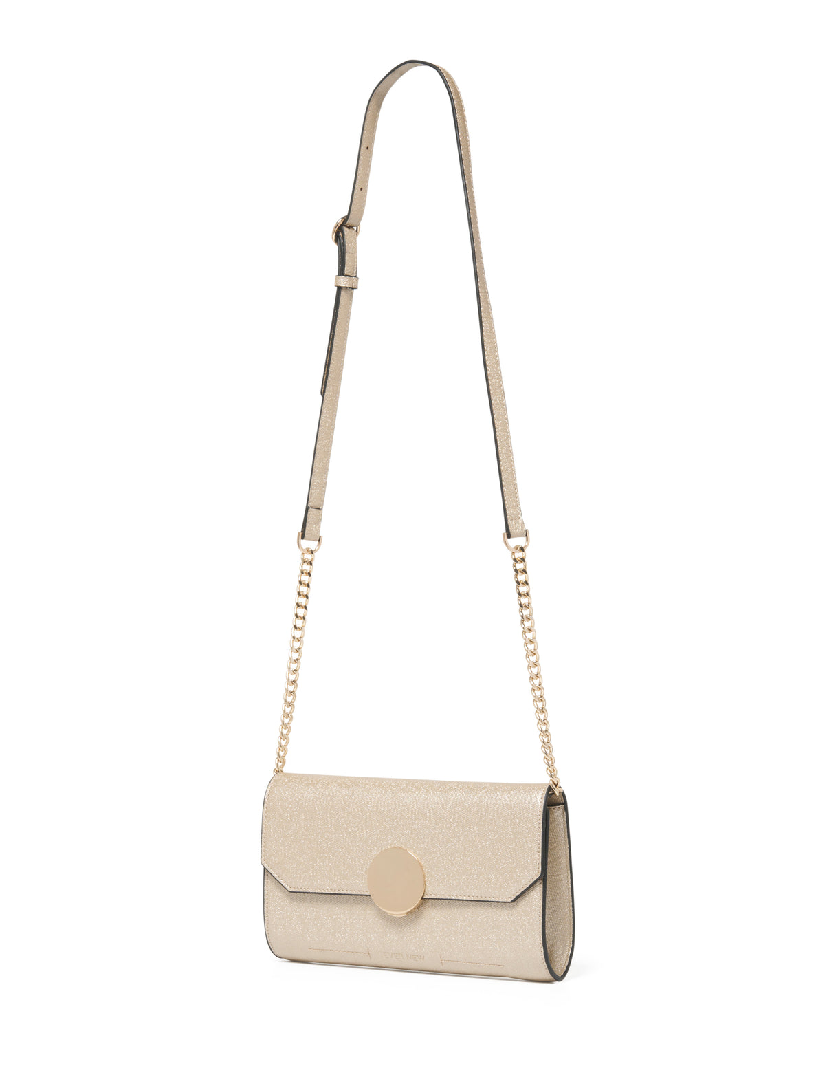 Demi Circle Lock Crossbody Bag Gold_mannequin