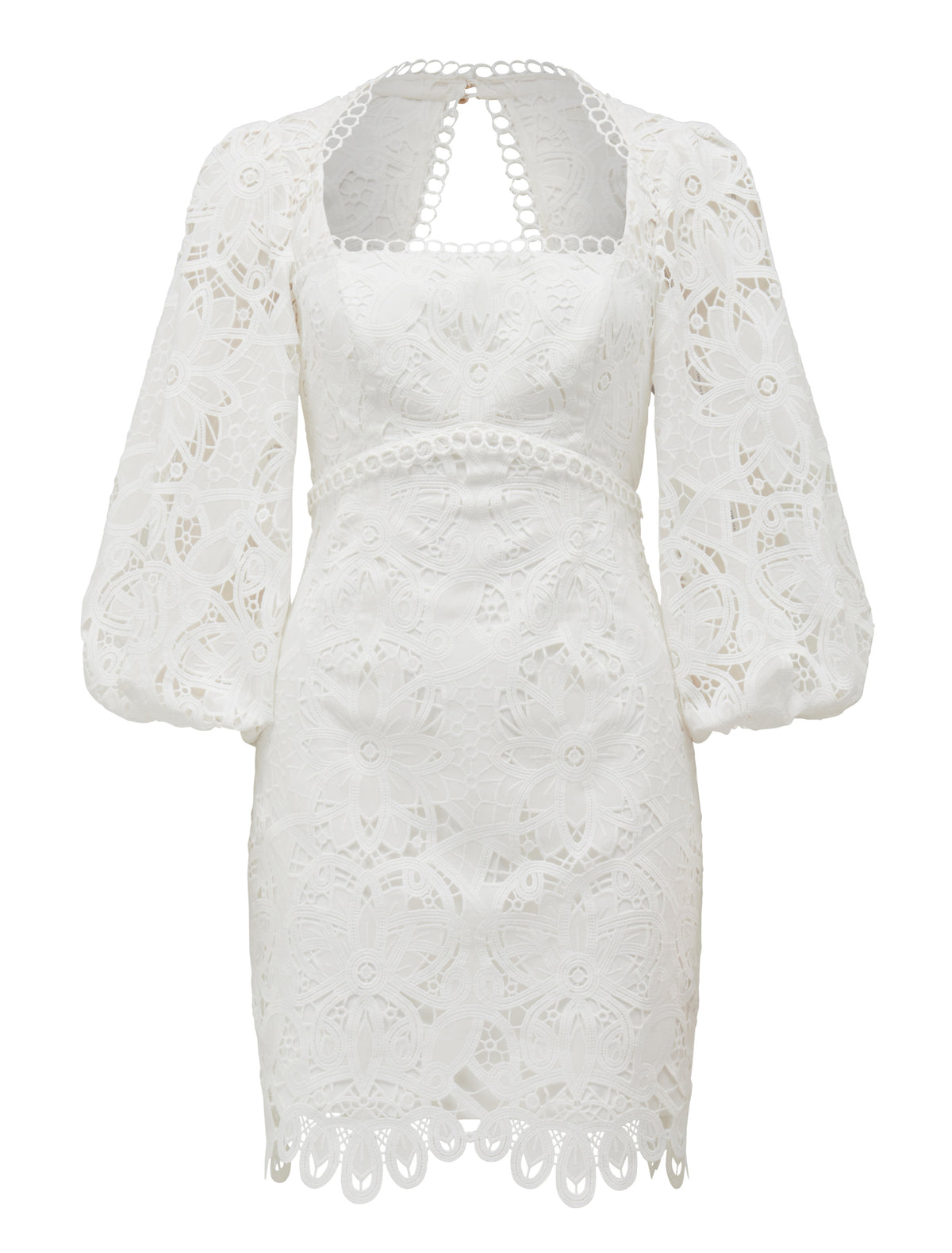 Zoe Balloon Sleeve Dress Porcelain_mannequin