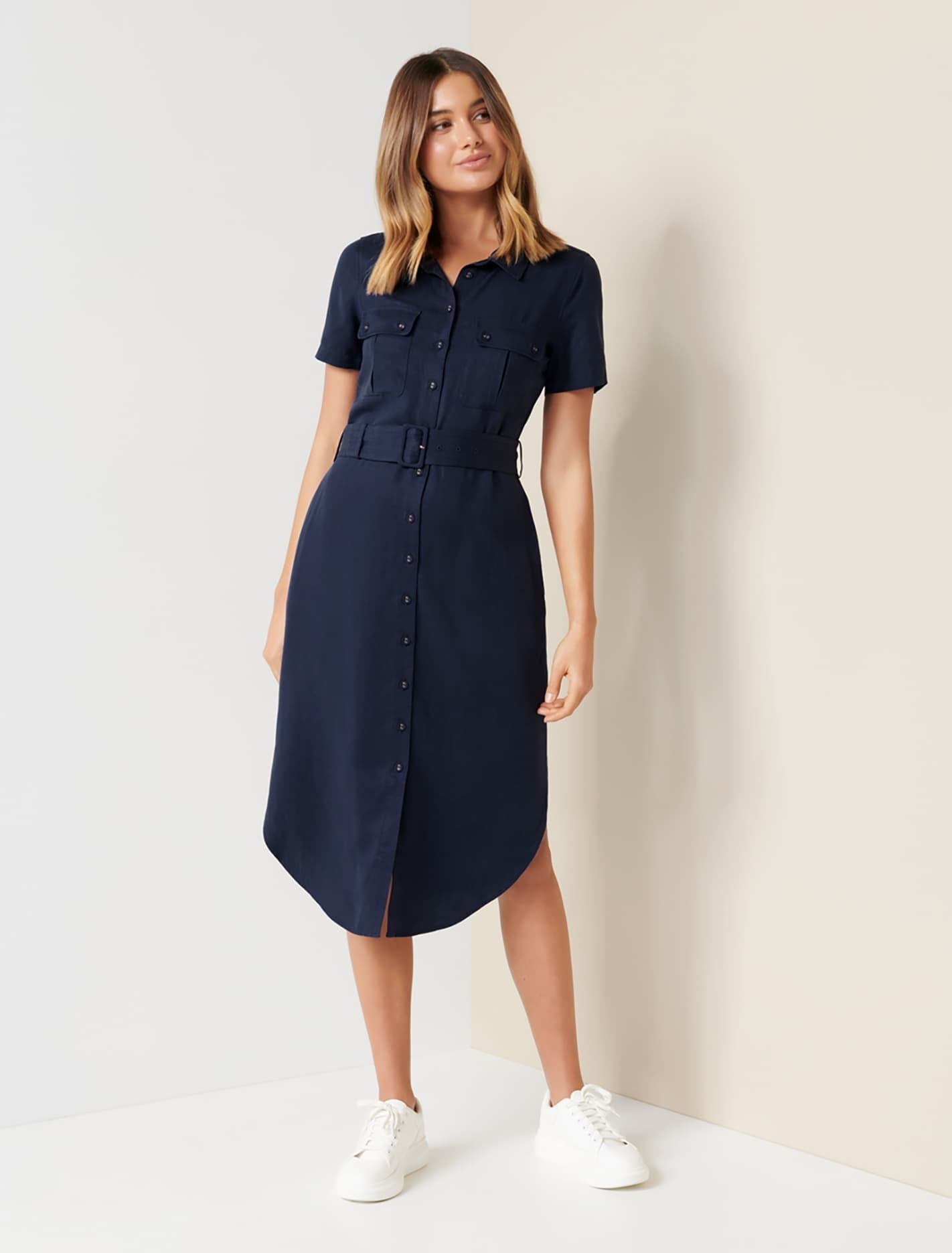 Gaia Utility Midi Dress DARK ROMANCE_mannequin