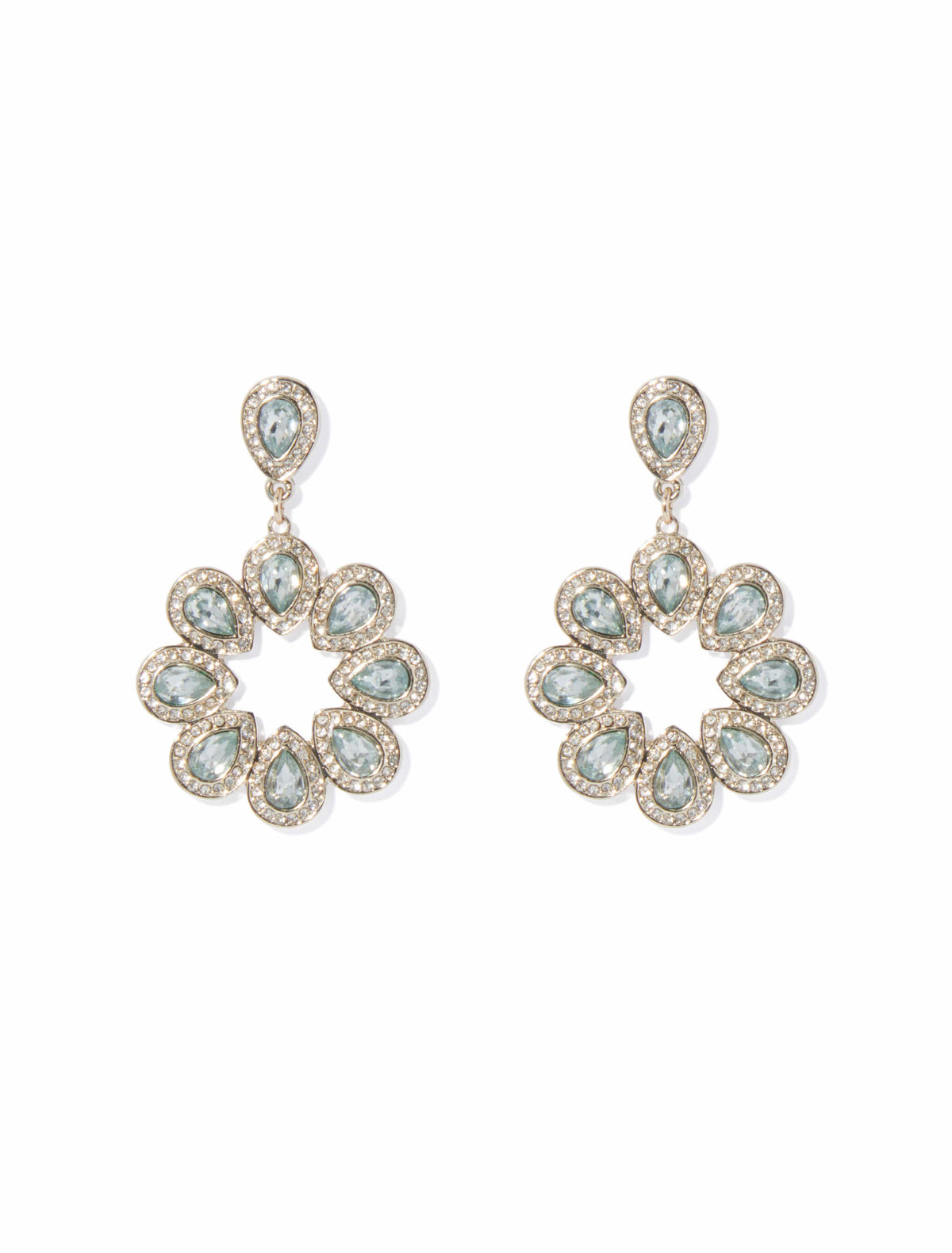 Selma Tear Drop Hoop Earring Blue_mannequin