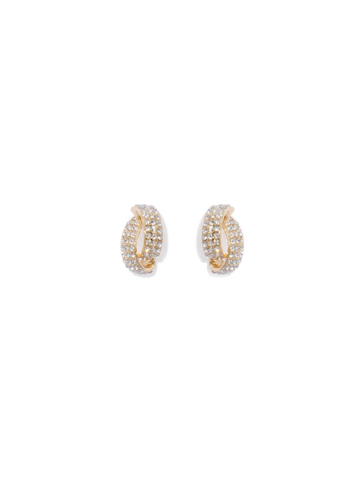 Ellen Pave Cross Mini Hoop Gold_mannequin