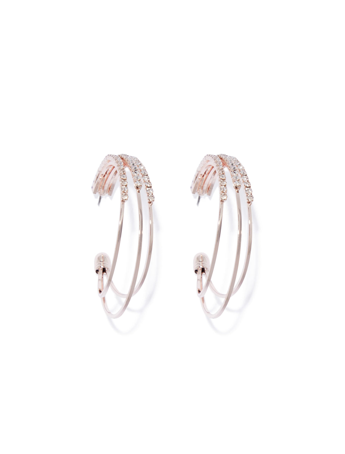 Linnea Oversized Diamante Hoop Rose Gold_mannequin