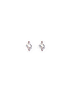 Elin Cubic Zirconia Floating Stud Earrings Rose Gold_mannequin