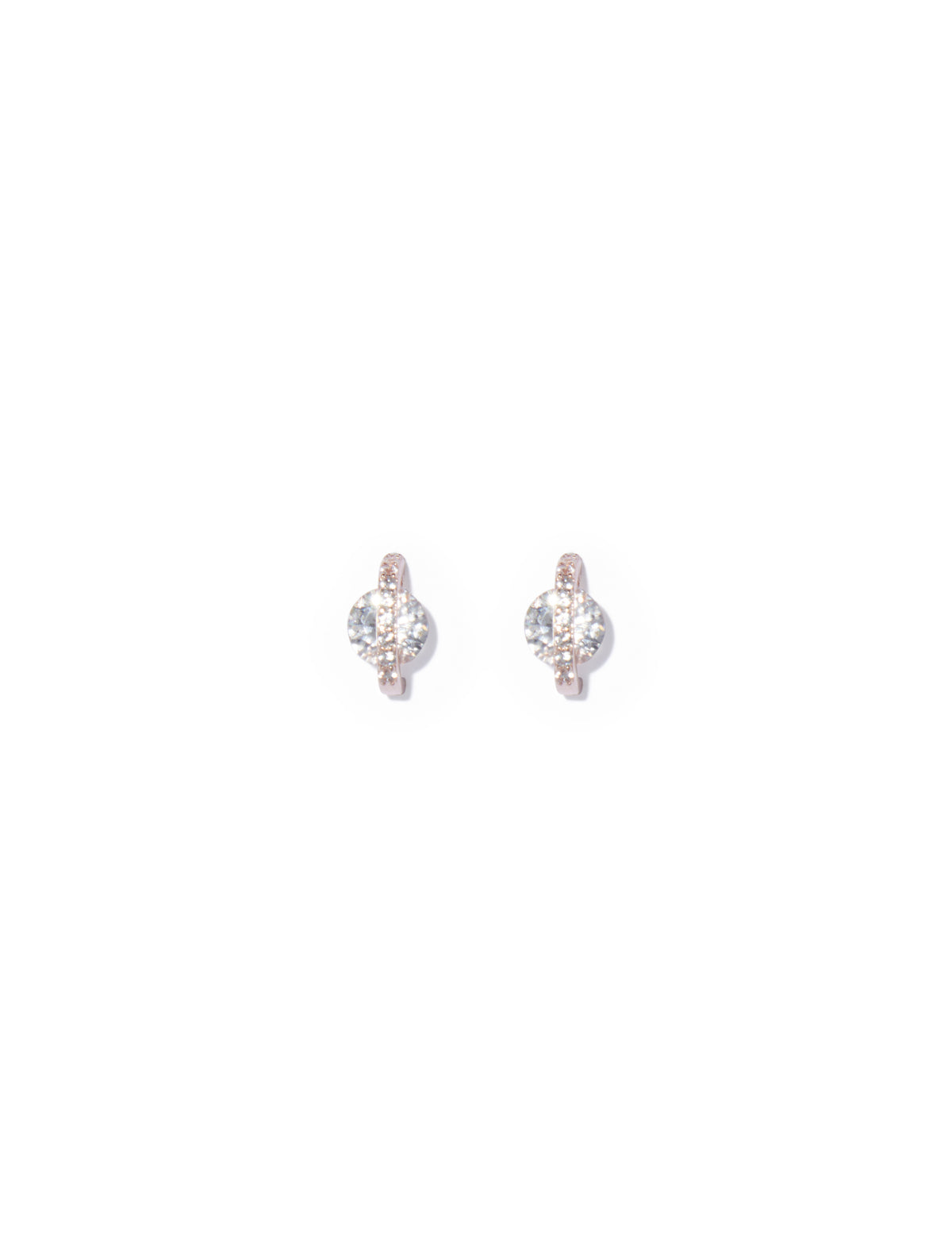 Elin Cubic Zirconia Floating Stud Earrings Rose Gold_mannequin