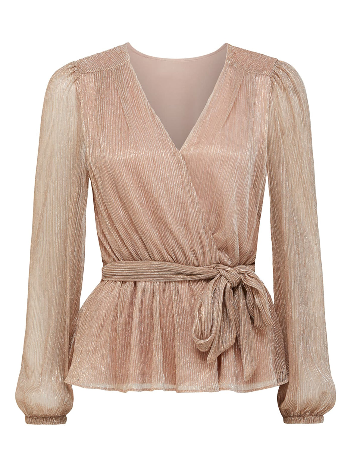 Eden Plisse wrap top Blush_mannequin