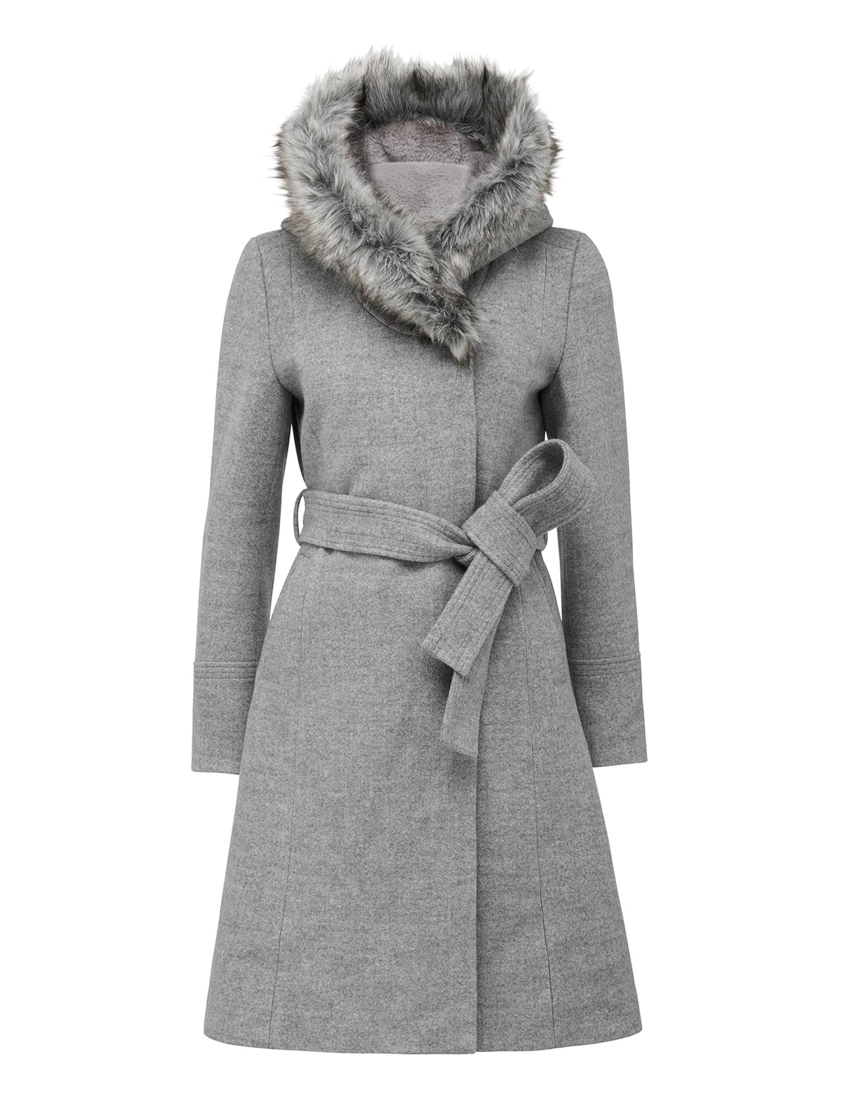 Bianca hooded wrap Grey Marle_mannequin