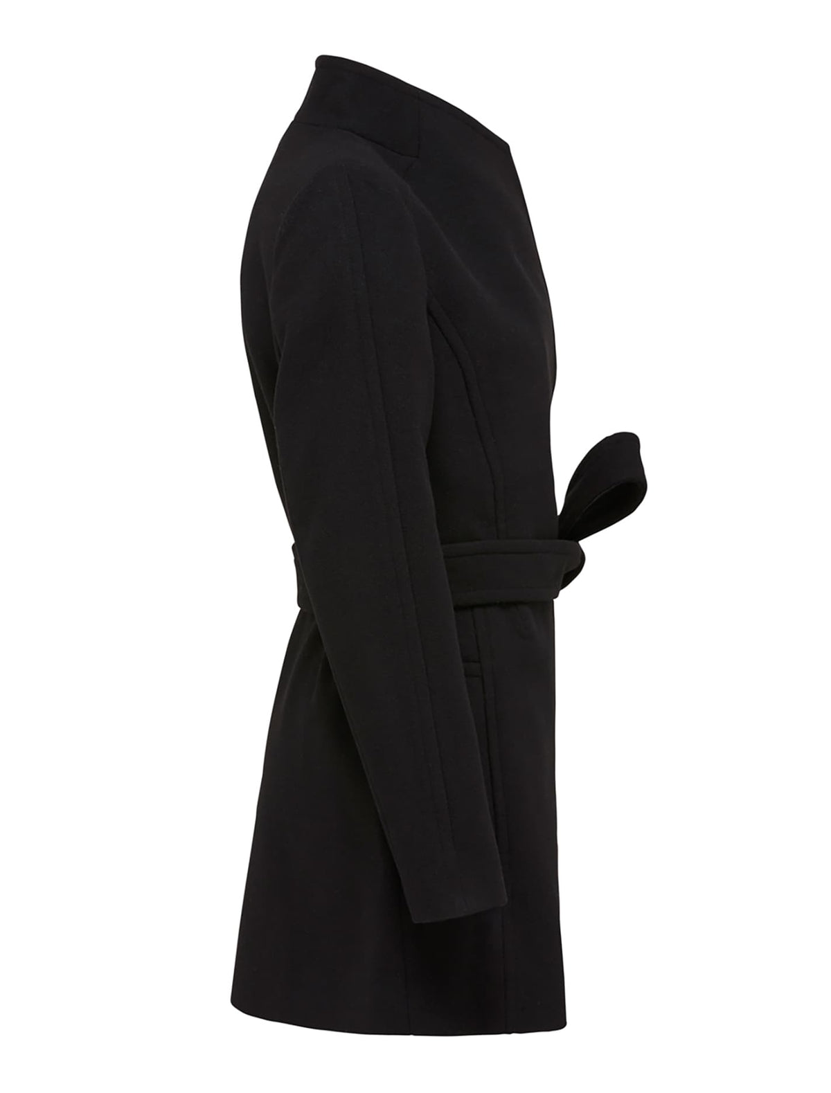 Viola Short Wrap Coat Black_mannequin