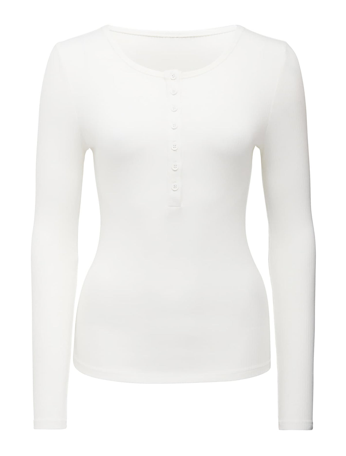 Celeste Rib Button Front Top Porcelain_mannequin