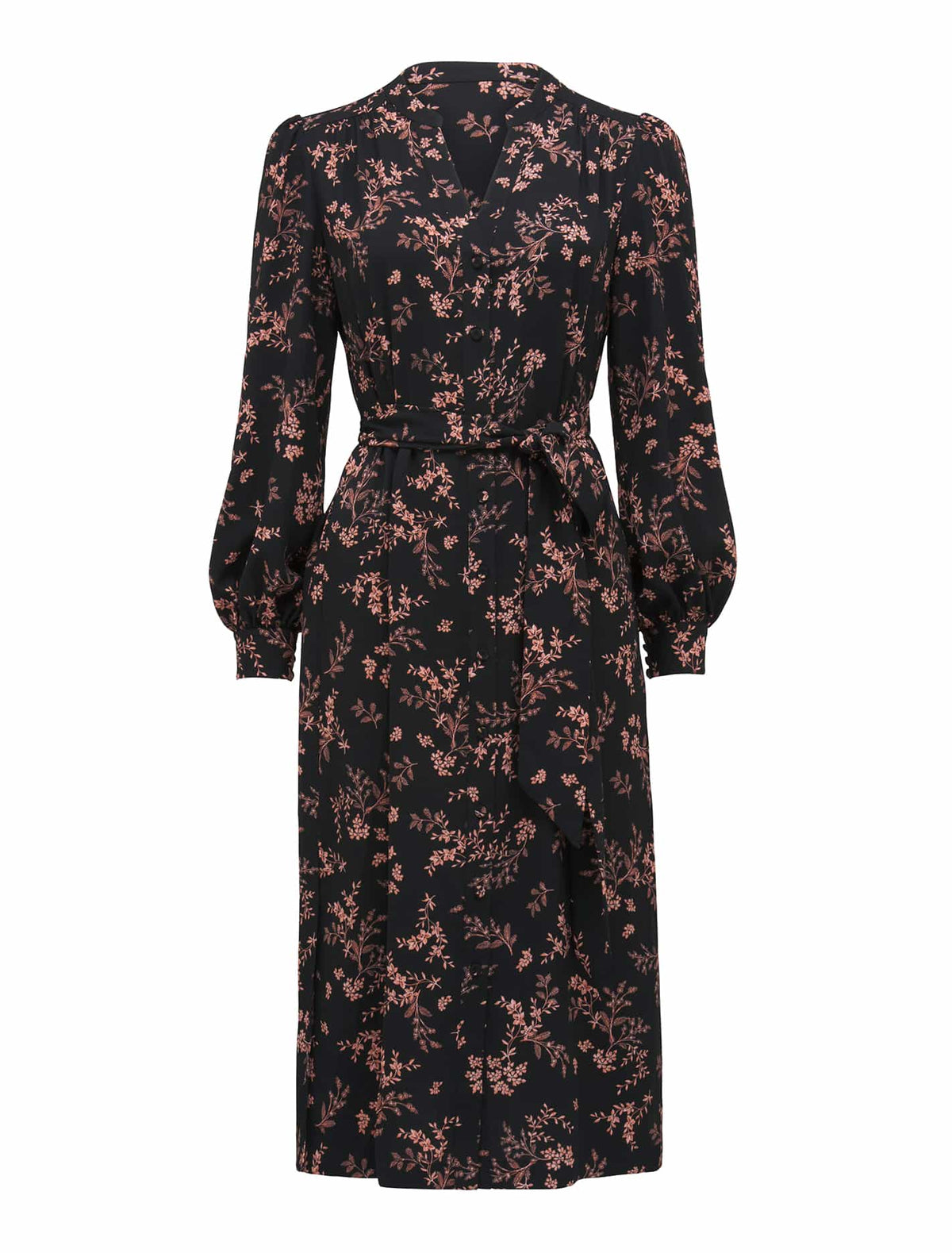 Adele Midi Shirt Dress Blush Shadow Floral_mannequin
