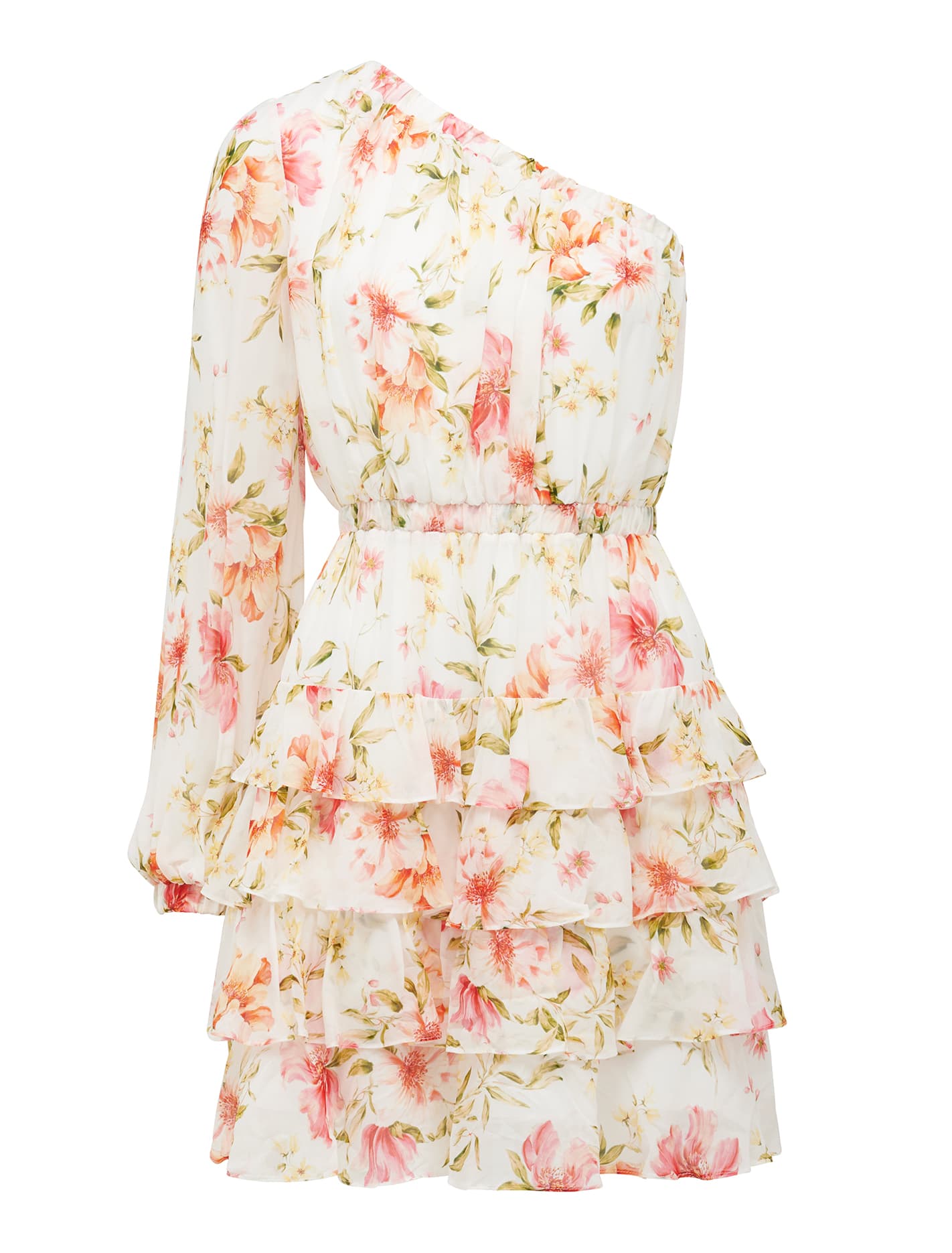 Priya Ruffle One Shoulder Mini Dress Summer Tropics_mannequin