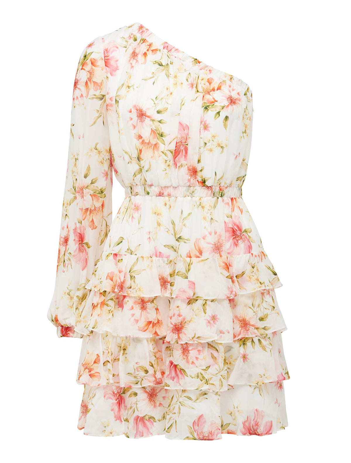 Priya Ruffle One Shoulder Mini Dress Summer Tropics_mannequin