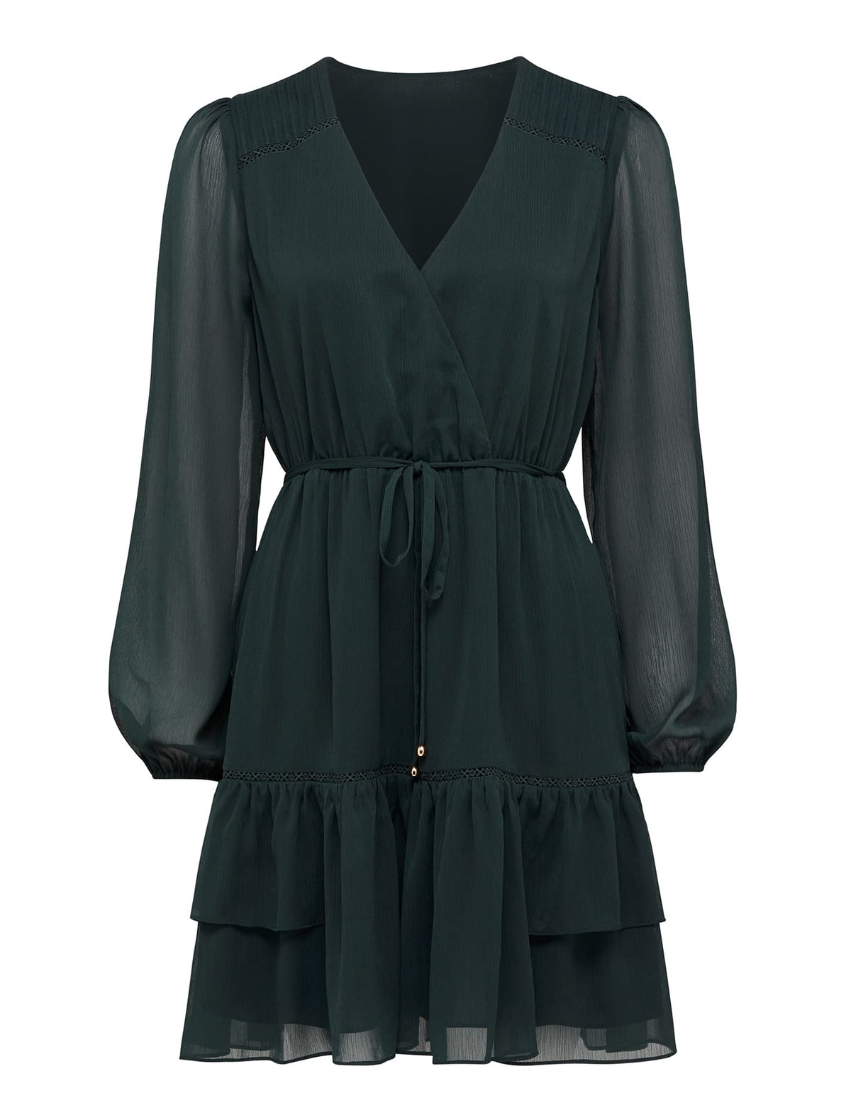 Shelley Pintuck Skater Dress Deep Green_mannequin