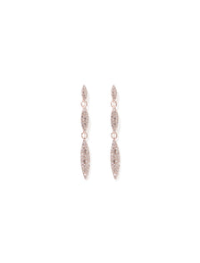 Ina Pave Triple Drop Earrings Rose Gold_mannequin