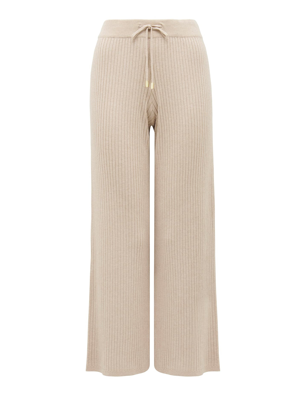 Lara Loungewear Wide Leg Knit Pant Soft Camel_mannequin