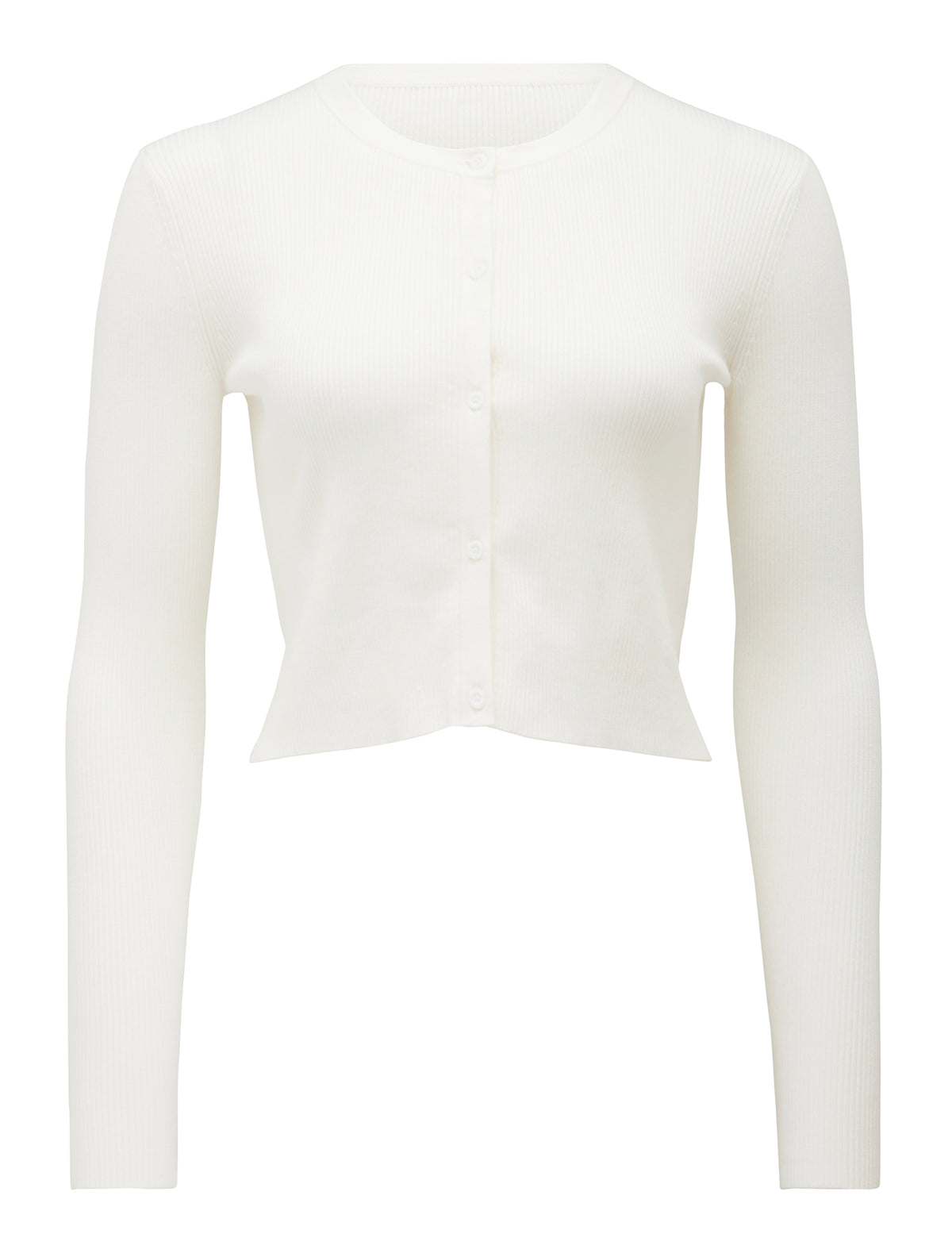 Lana Rib Crop Knit Cardigan Porcelain_mannequin