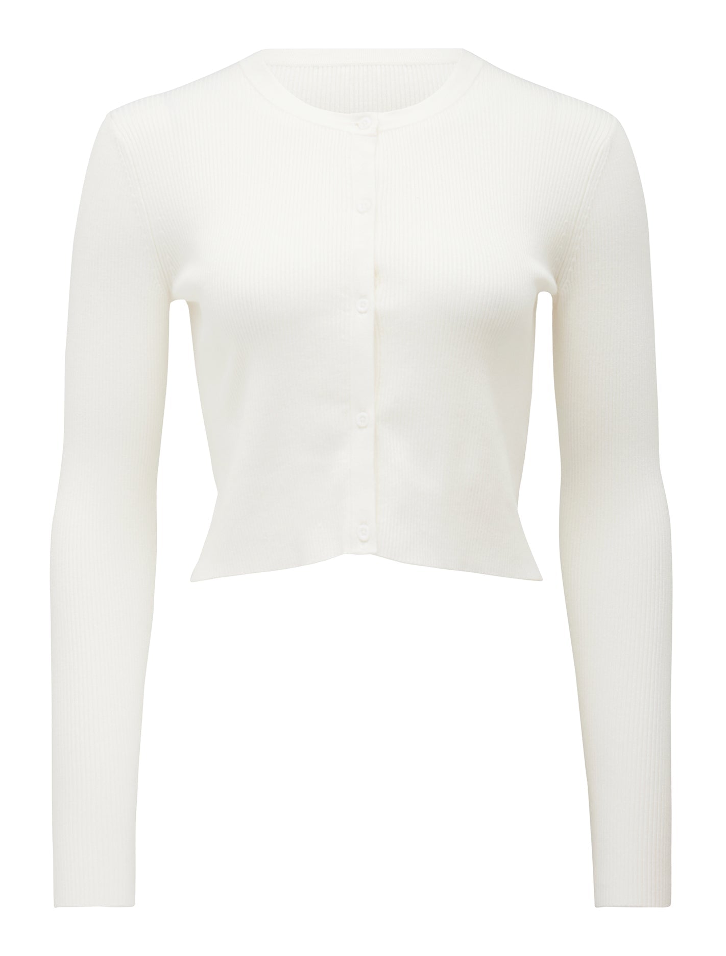 Lana Rib Crop Knit Cardigan Porcelain_mannequin