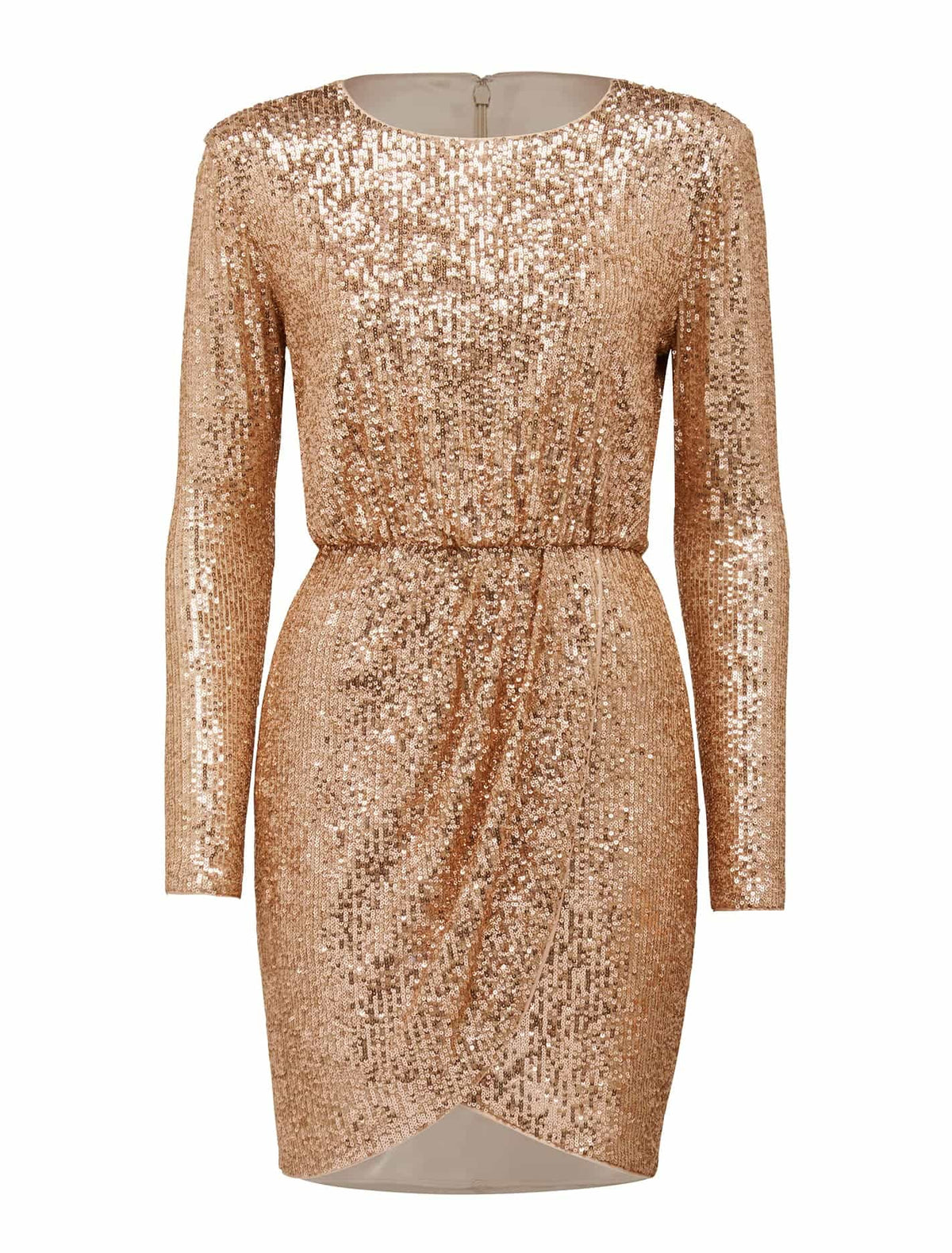 Juniper Sequin Wrap Mini Dress Bronze_mannequin