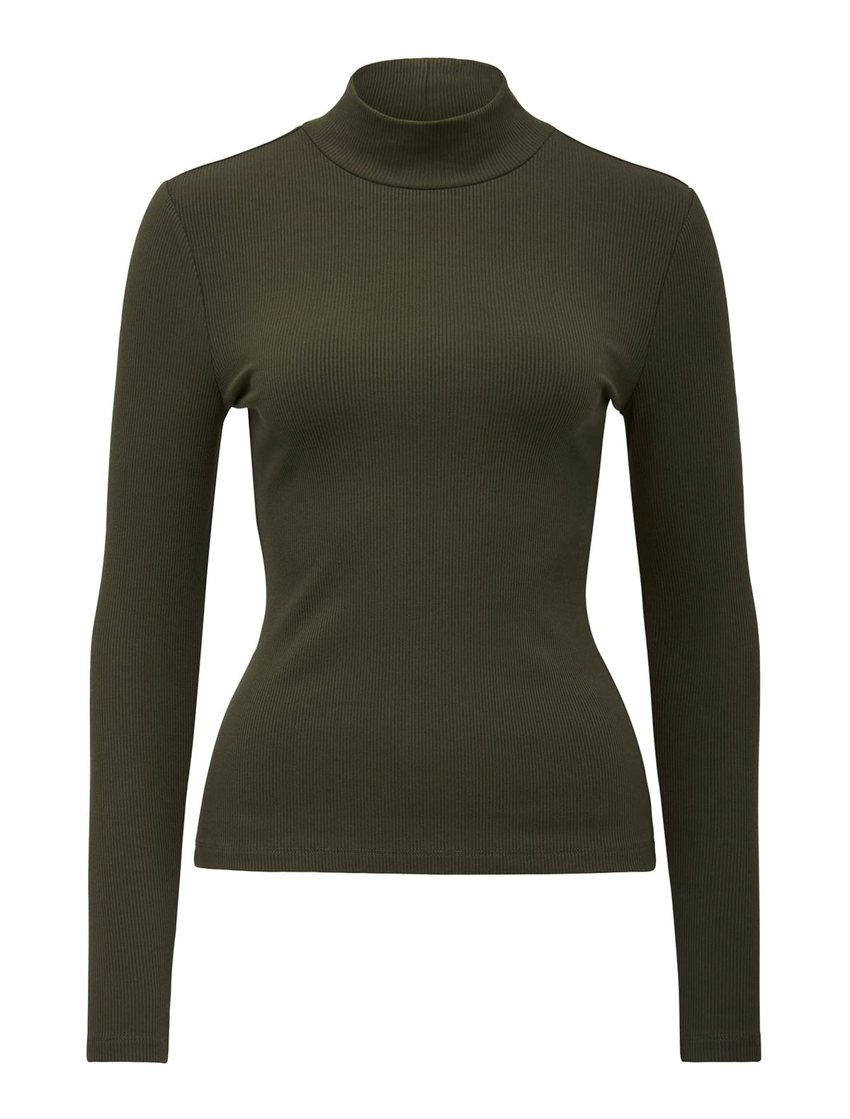 Winona Rib Long Sleeve Top Dark Green_mannequin