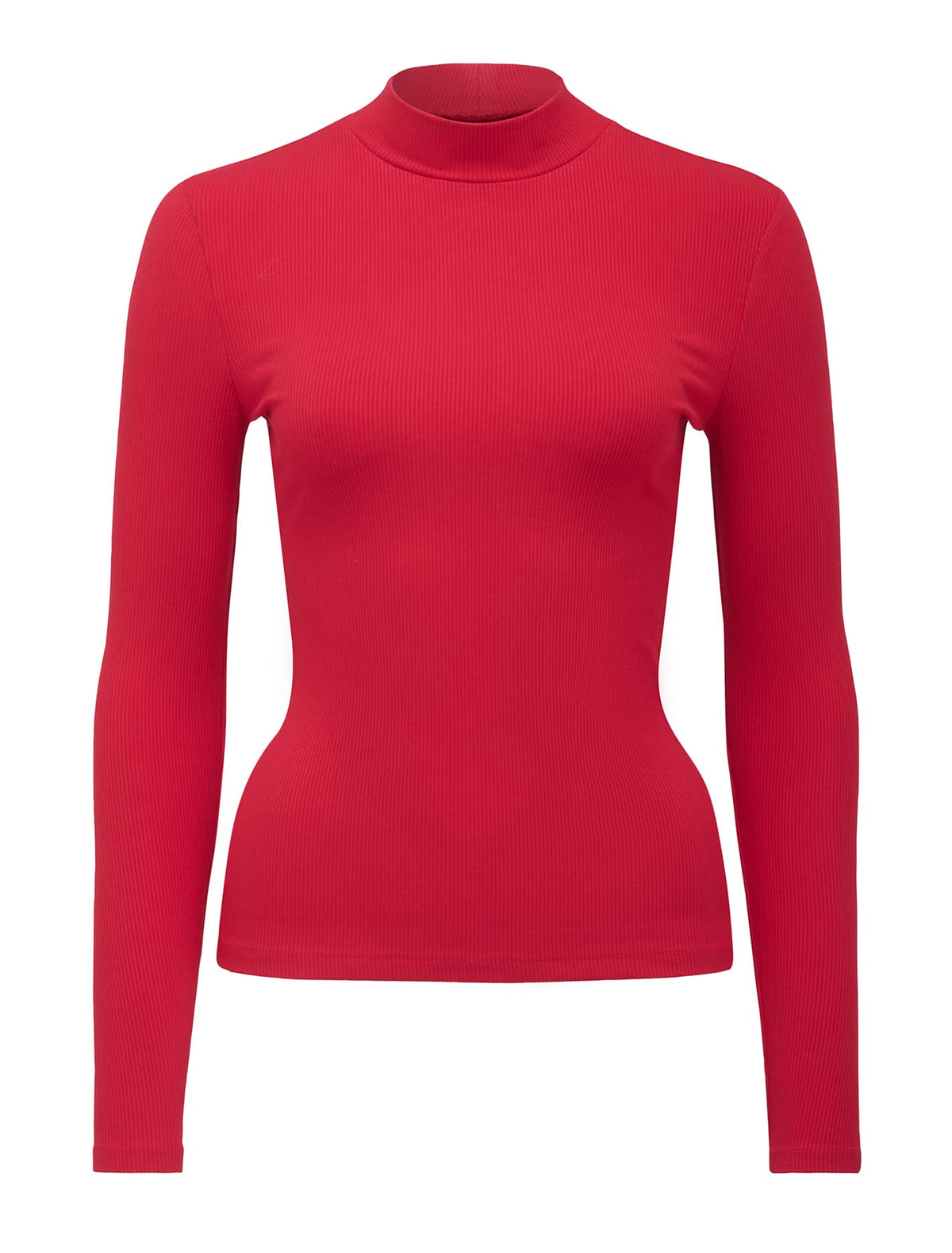Winona Rib Long Sleeve Top Red_mannequin