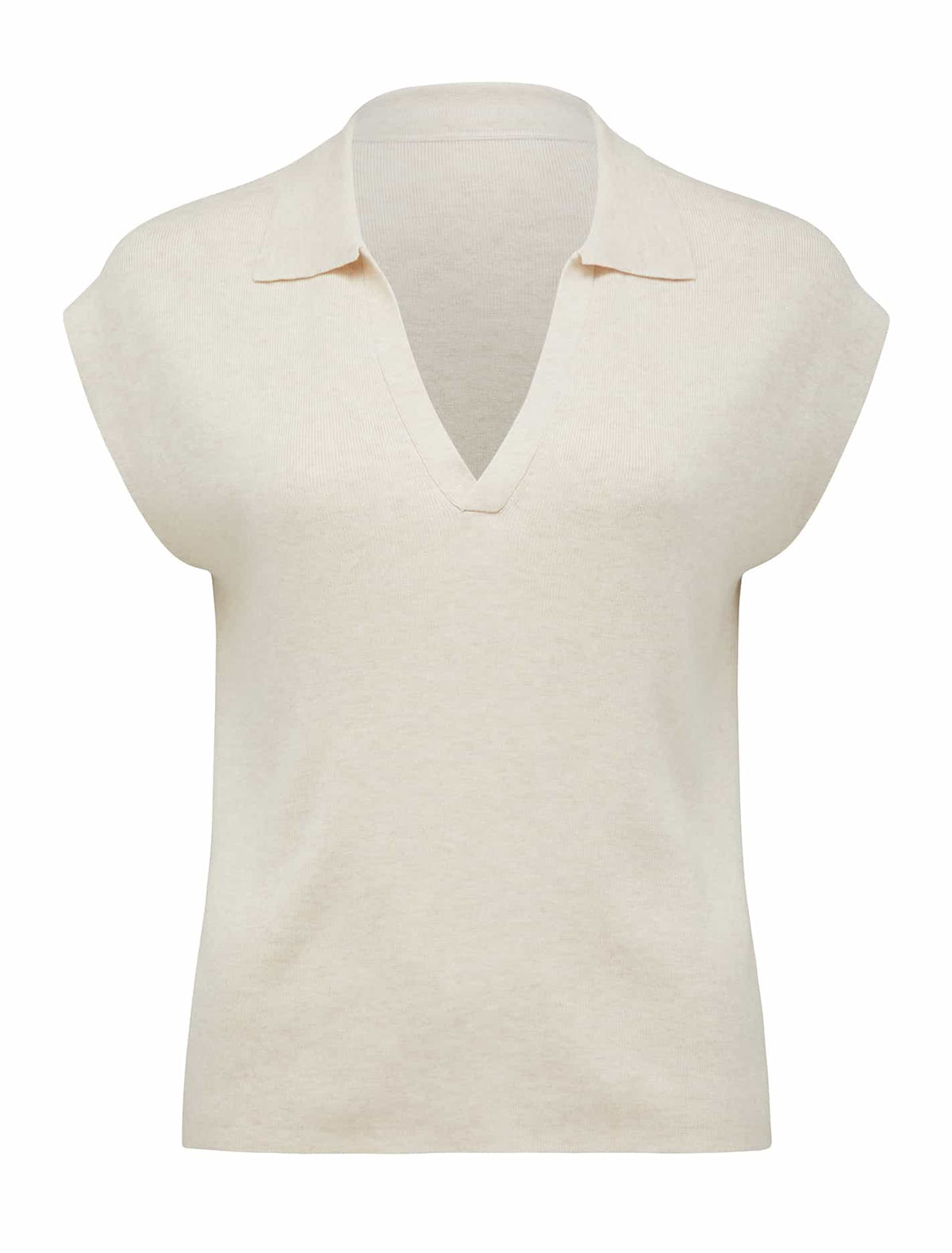 Marissa Sleeveless Polo Knit Top Stone_mannequin