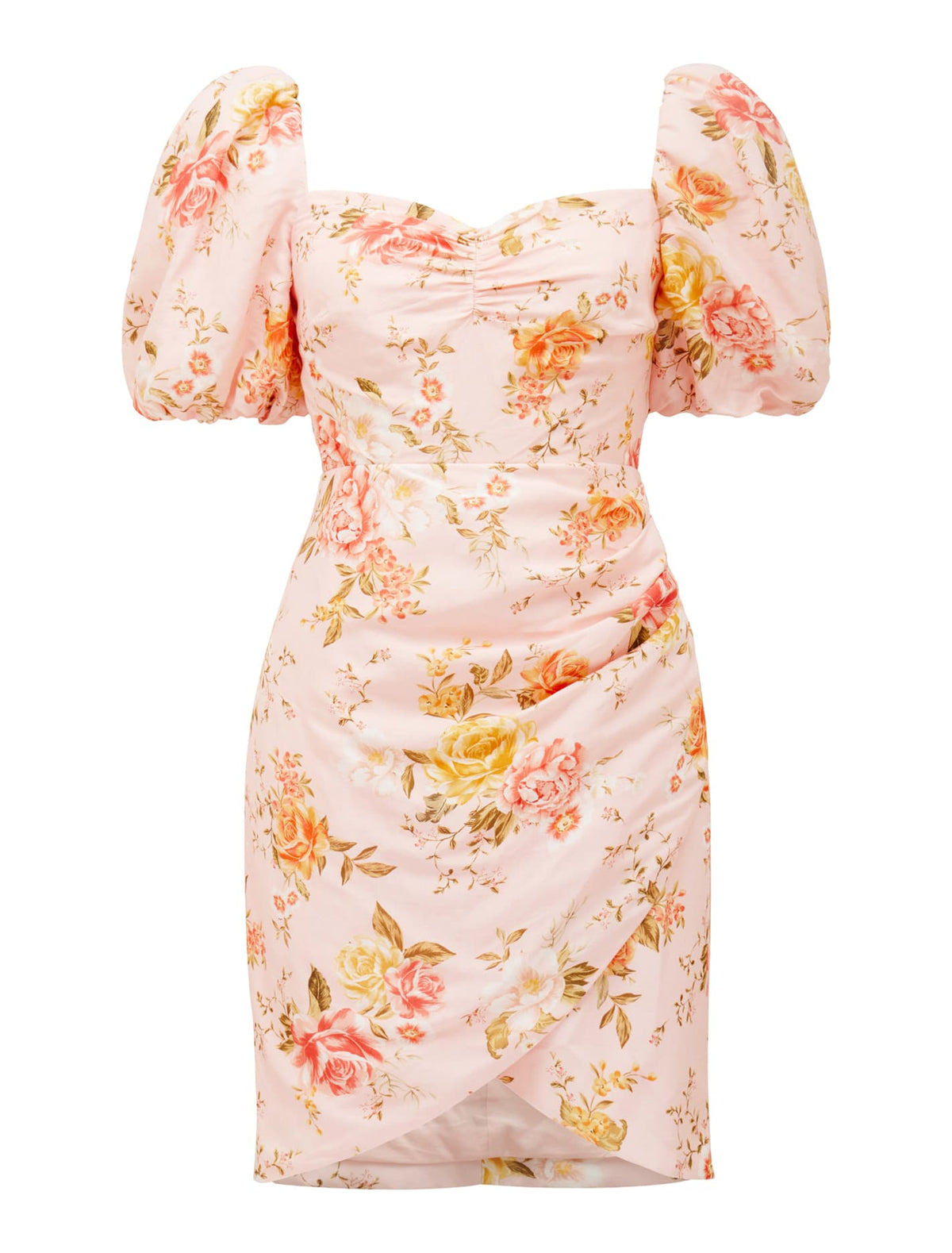 Flora Sweetheart Mini Dress Tea Rose Field_mannequin