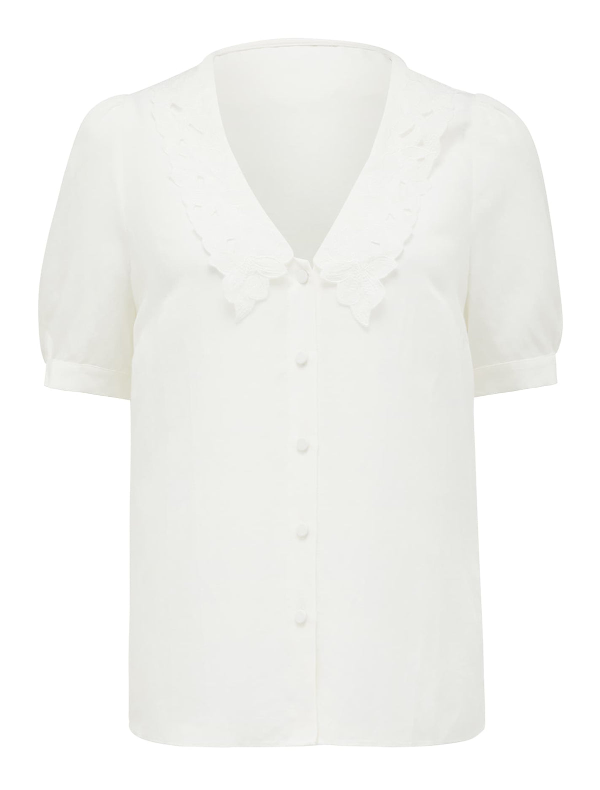 Ellie Embroidered Collar Blouse Porcelain_mannequin