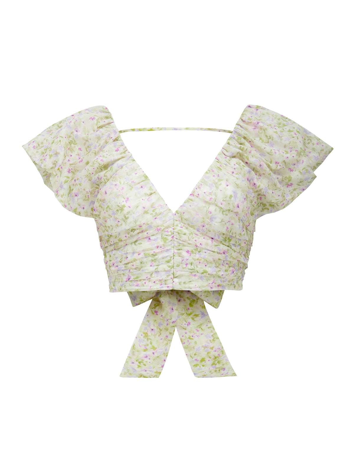 Harriet Crop Puff-Sleeve Top Dreamcatcher Ditsy_mannequin